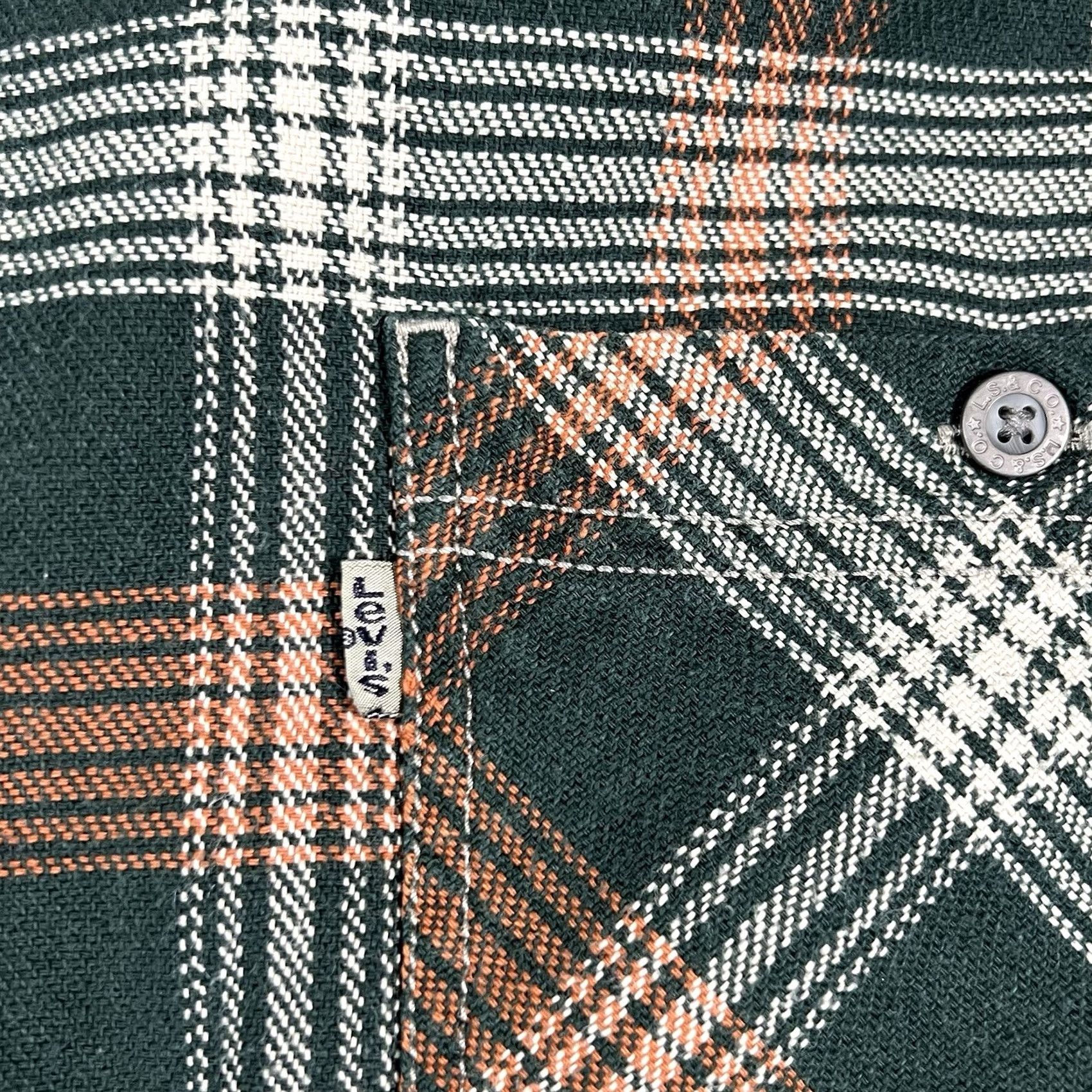 Levi's VINTAGE Levi’s Plaid Flannel Shirt L Men 90s Green Orange Baggy Button-Up Long Sleeve Size US L / EU 52-54 / 3 - 3 Thumbnail