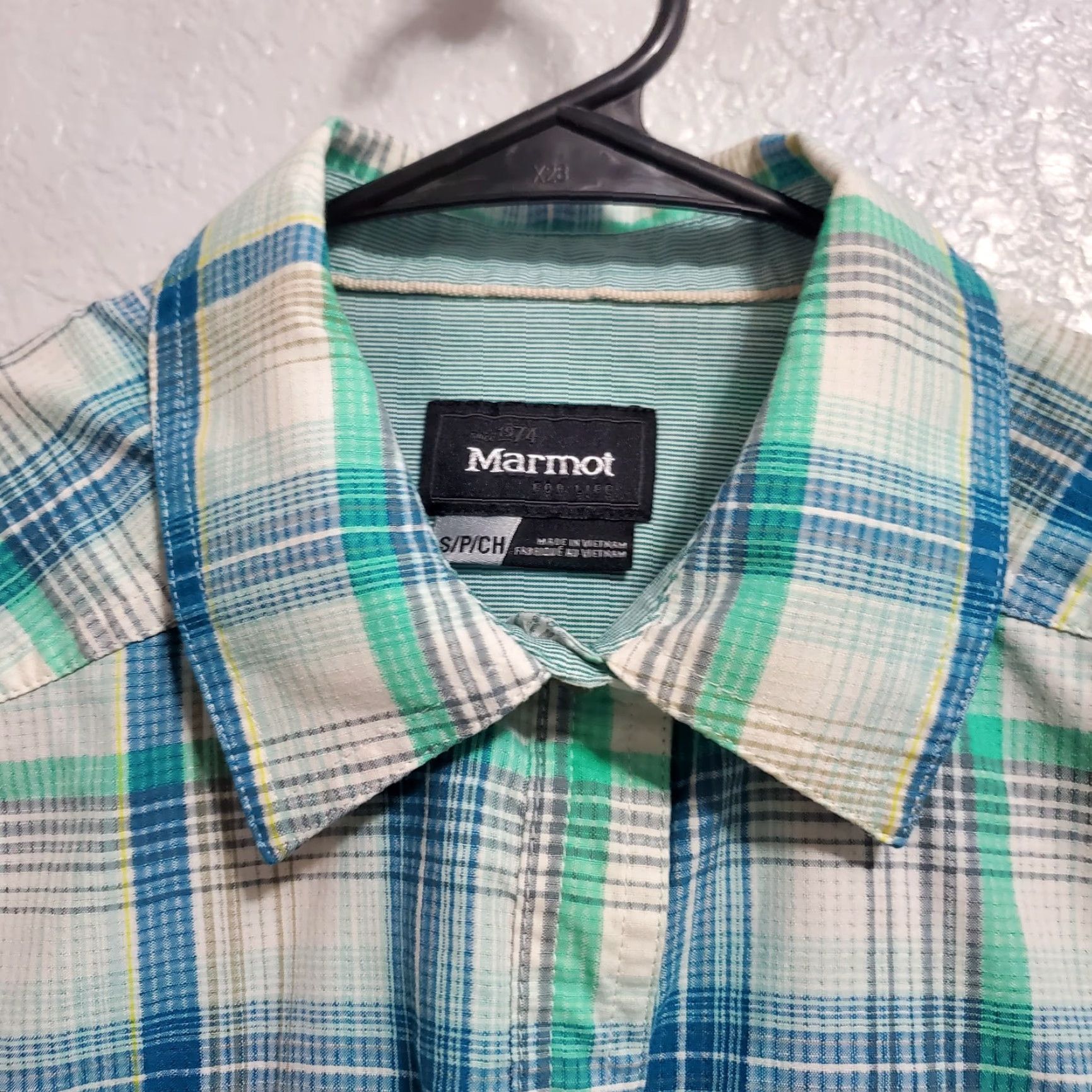 Marmot Marmot Shirt Women S White Blue & Green Plaid Button Up Roll Tab Sleeve Hiking Outdoors Size S / US 4 / IT 40 - 4 Thumbnail