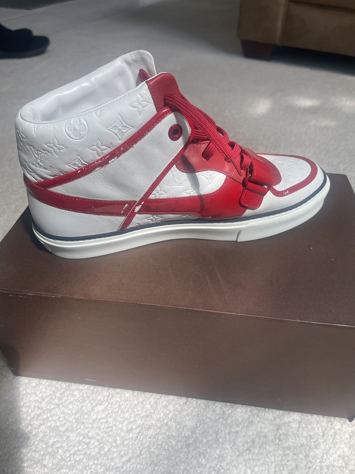 Louis Vuitton 2009 LOUIS VUITTON Calfskin Patent Tower High Top Sneakers Size US 8.5 / EU 41-42 - 5 Thumbnail