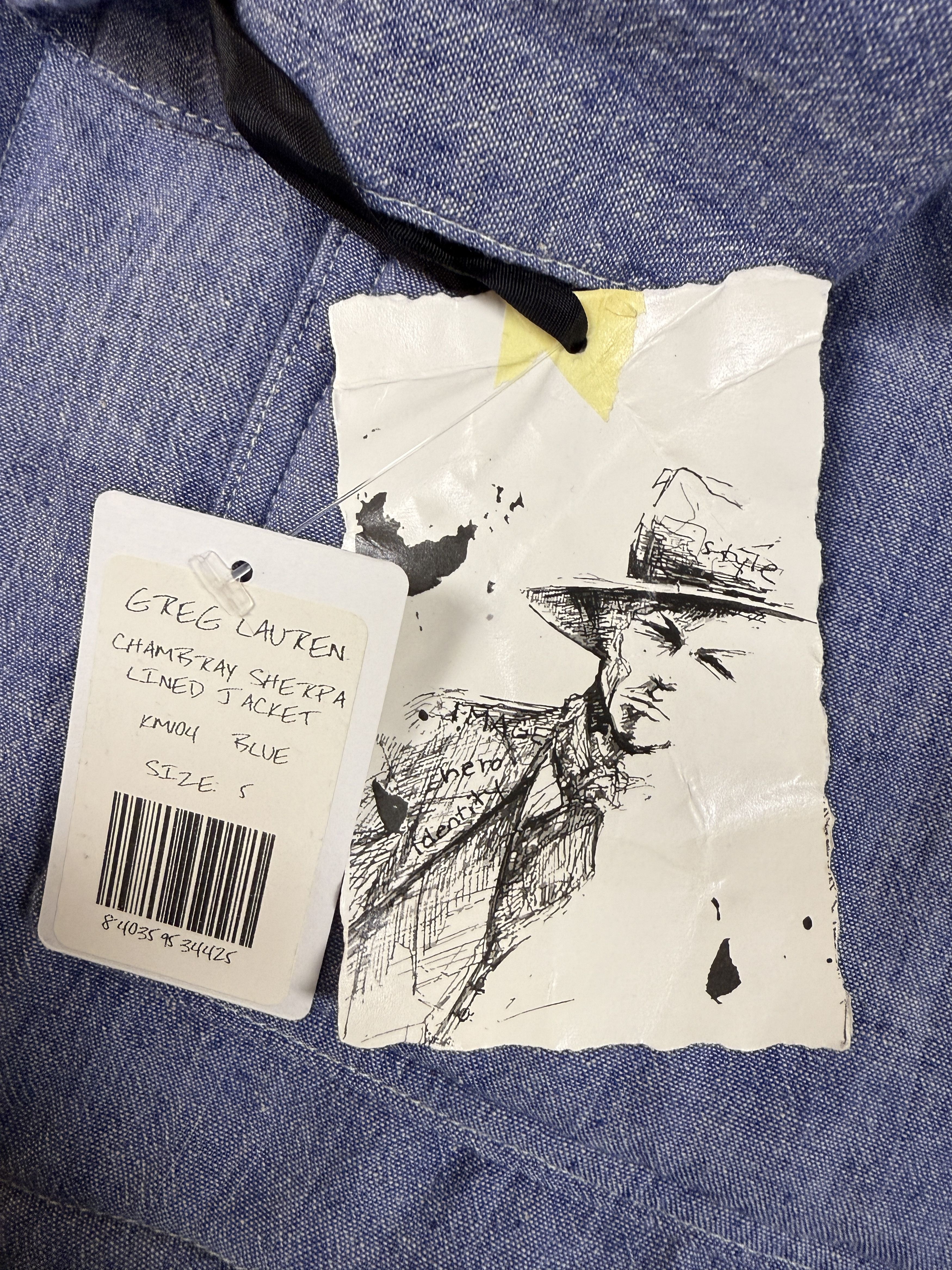 Greg Lauren $1300 Greg Lauren Chambray Sherpa Lined Jacket Size US XXL / EU 58 / 5 - 10 Thumbnail