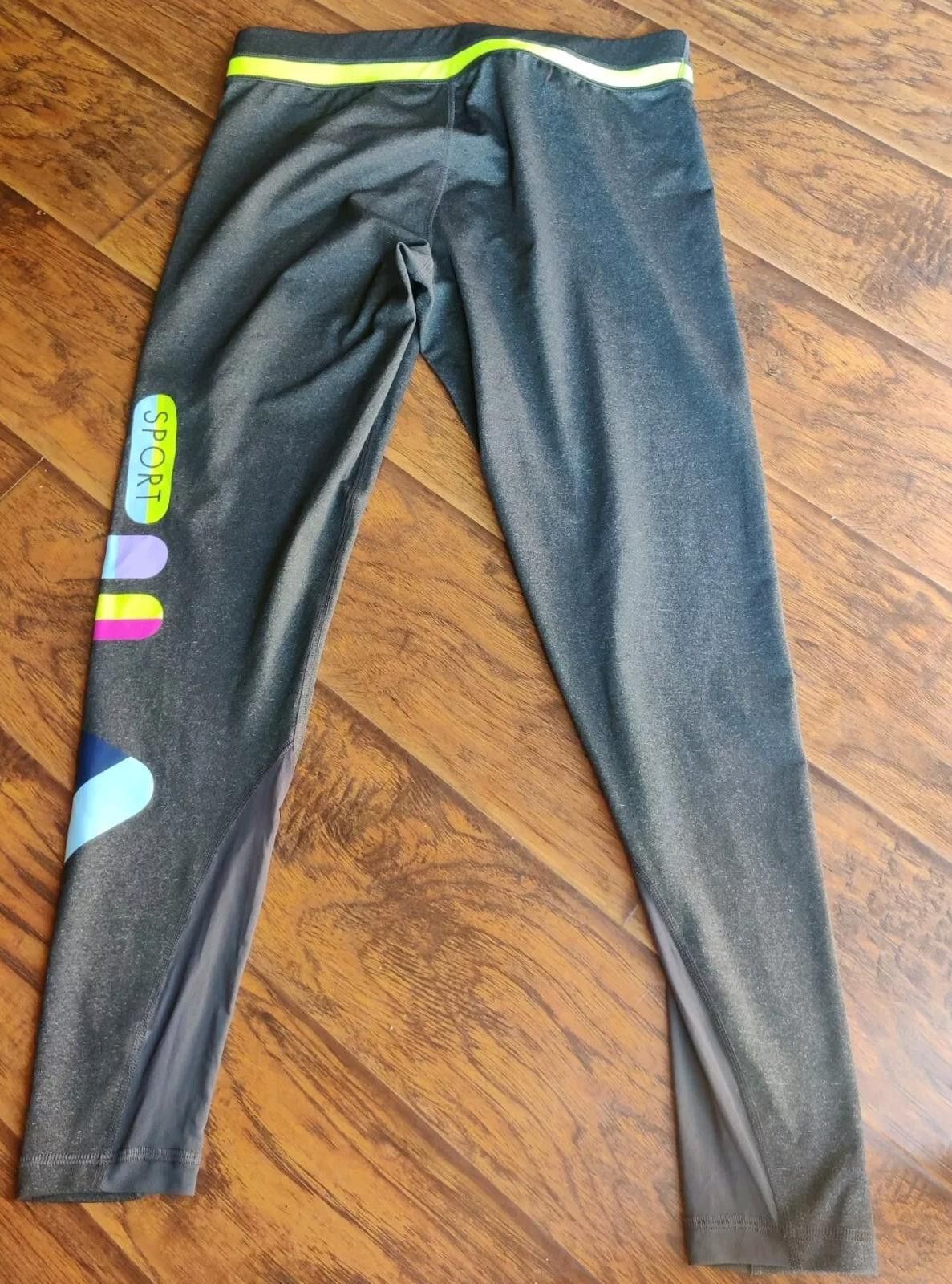Fila Fila Sport Live In Motion Mesh Leggings Large L Gray Workoo Size 36" / US 14 / IT 50 - 4 Thumbnail