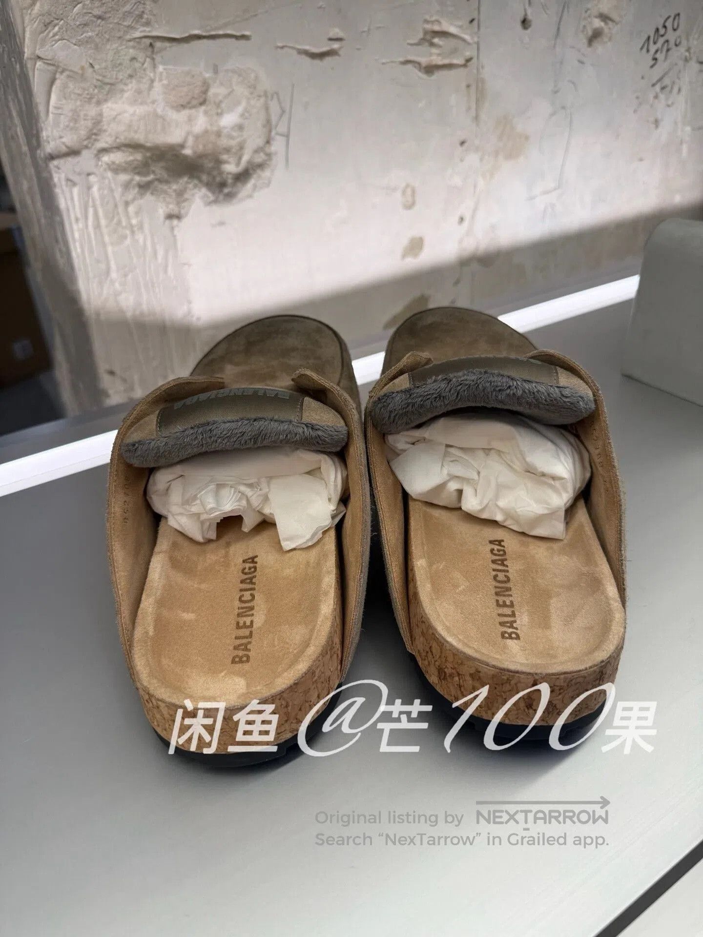 Balenciaga Balenciaga Distressed Khaki Suede Mules. Size US 7 / EU 40 - 3 Thumbnail
