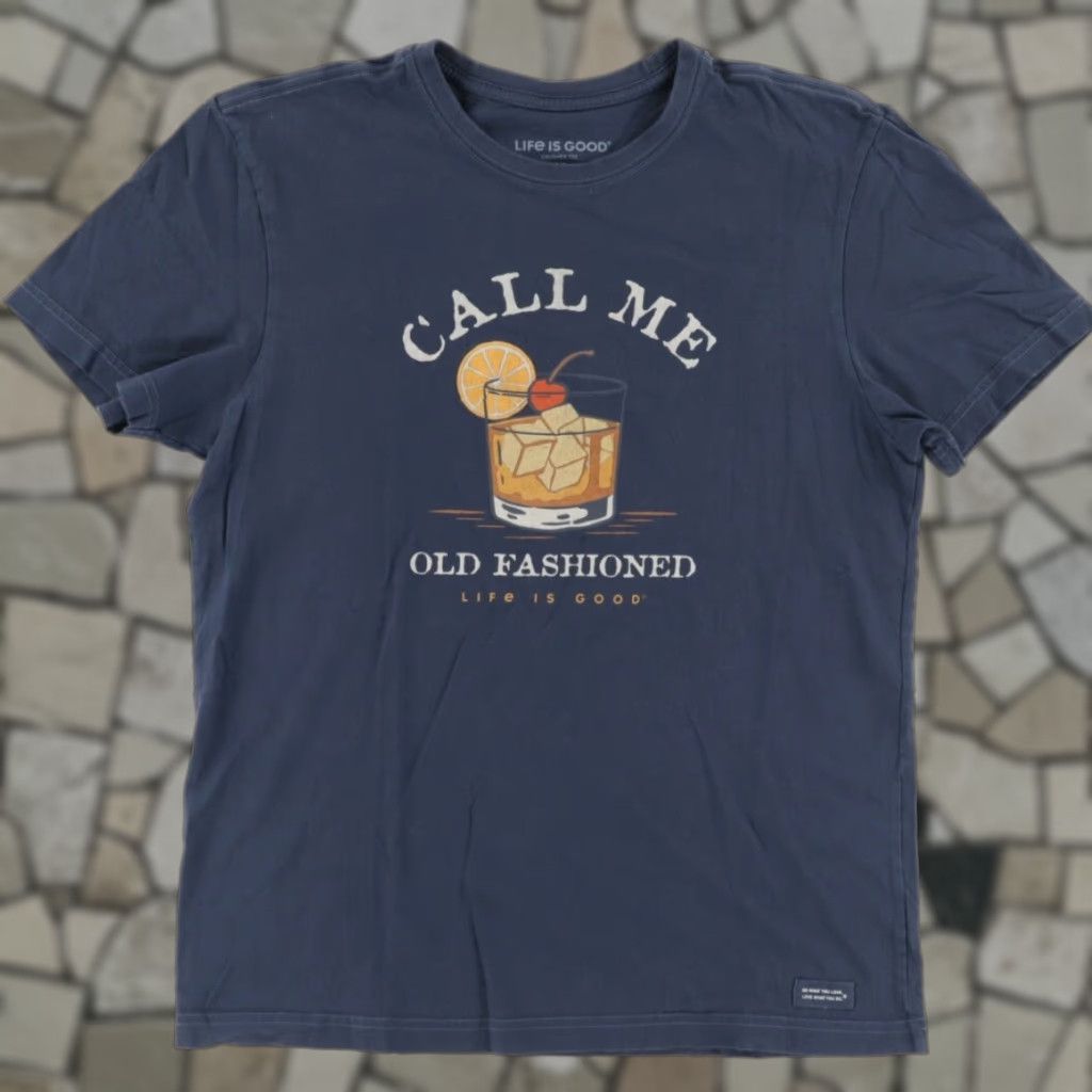 Life is Good Life is Good Call Me Old Fashioned Solid T-Shirt Navy Blue Men's M Size US M / EU 48-50 / 2 - 1 Thumbnail