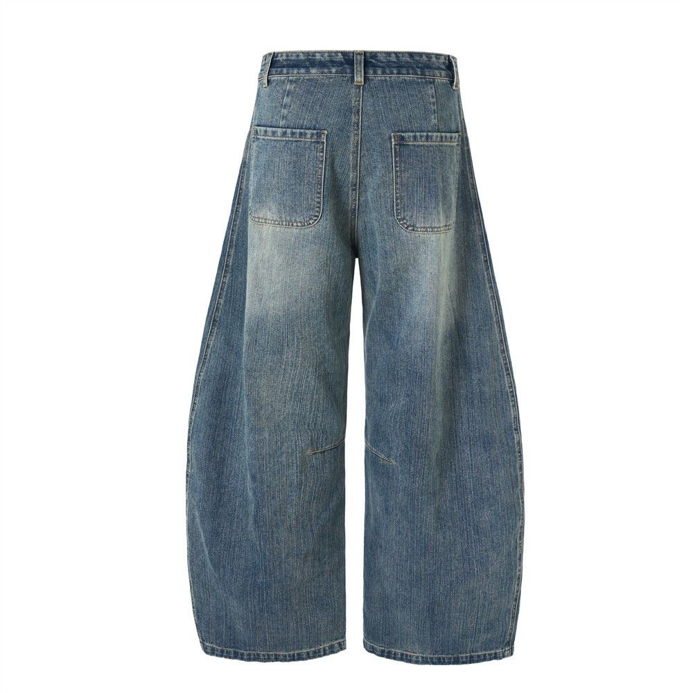 Jean American men's washed distressed wide-leg scimitar jeans Size US 32 / EU 48 - 2 Thumbnail