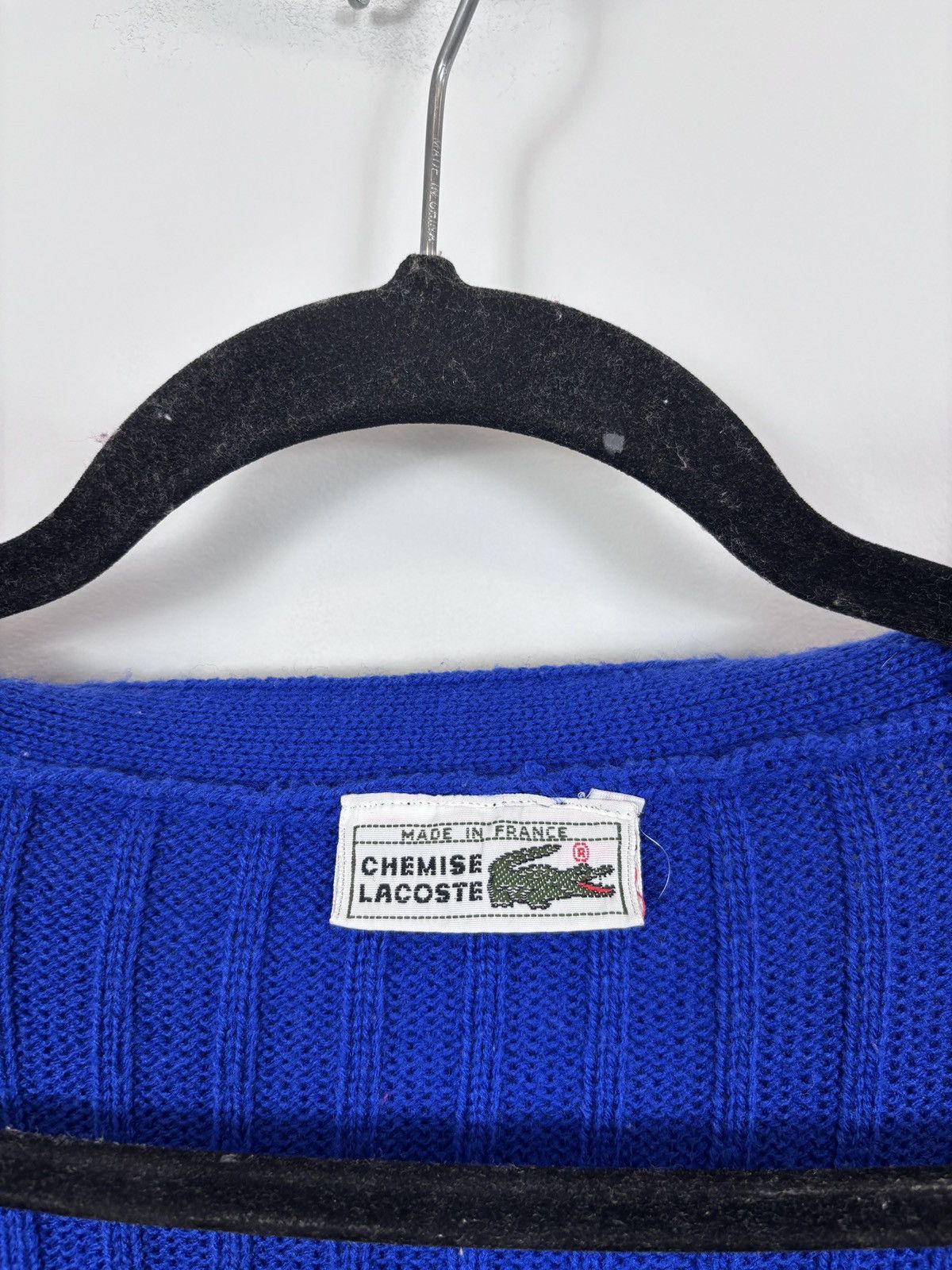 Lacoste Vintage Lacoste Men’s Blue Cable-Knit Wool Cardigan Sweater Size US M / EU 48-50 / 2 - 13 Thumbnail