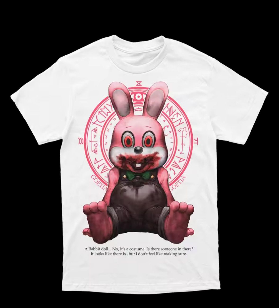 Japanese Brand Street Scary Blood Bunny Silent Hill Game Print T-Shirt Size US L / EU 52-54 / 3 - 1 Thumbnail