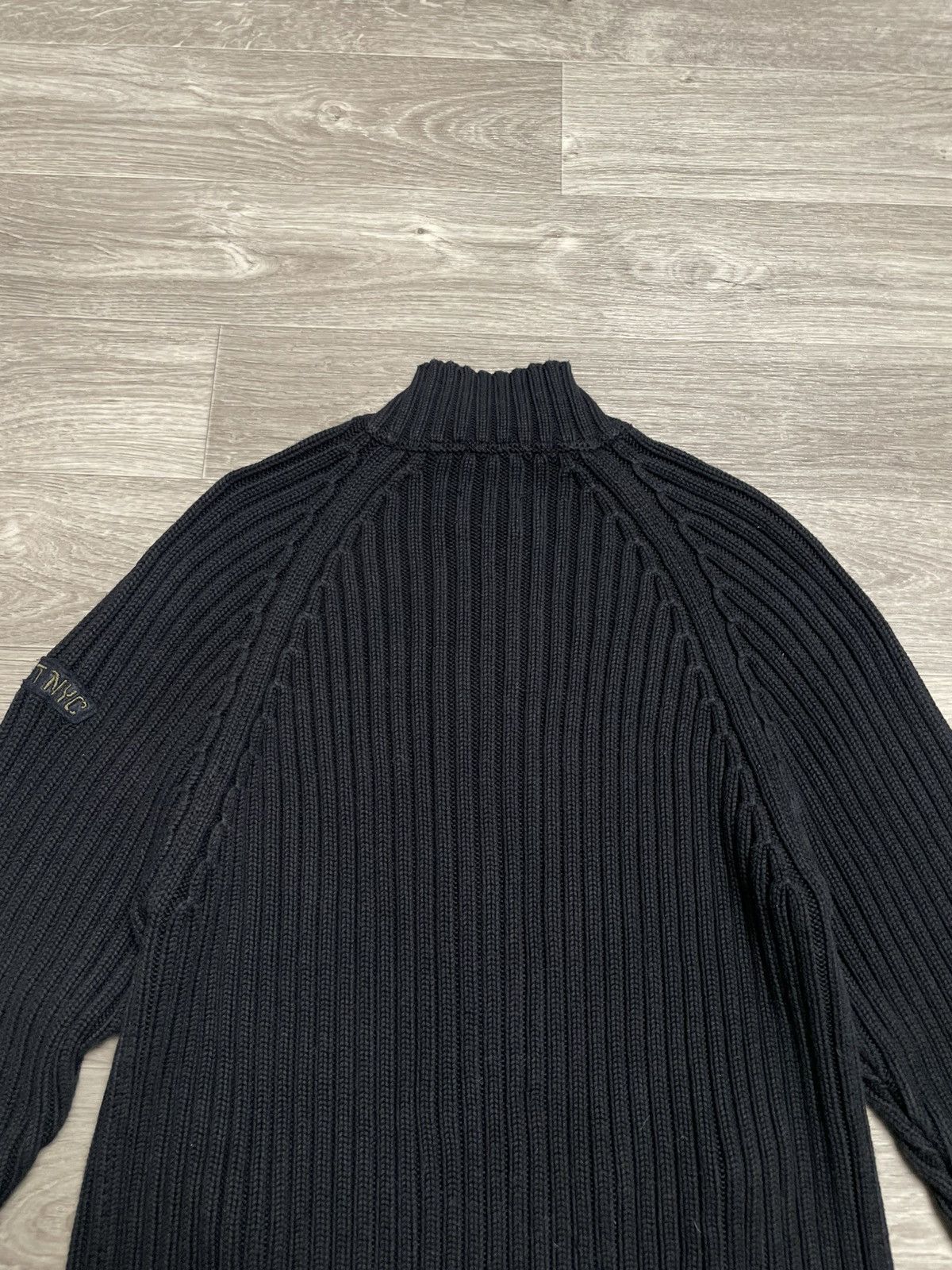 Schott Vintage Schott NYC Black Ribbed Knit Full Zip Sweater USA Size US XL / EU 56 / 4 - 16 Thumbnail