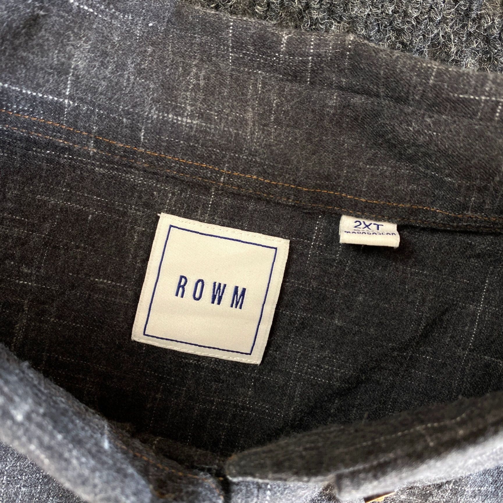Vintage Rowm Men’s 2XT Button-Up Shirt Gray Flannel Long Sleeve Cotton Brushed Classic Outdoor Preppy Pockets Shirt Size US XXL / EU 58 / 5 - 2 Thumbnail