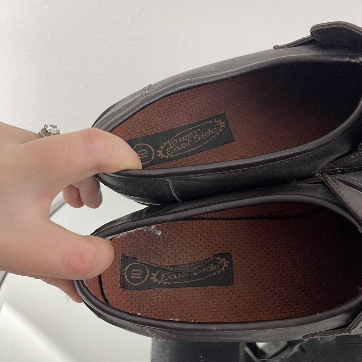 Vintage LOWER EAST SIDE Vintage Brown Faux Leather Platform Loafers Size US 10 / IT 40 - 12 Thumbnail