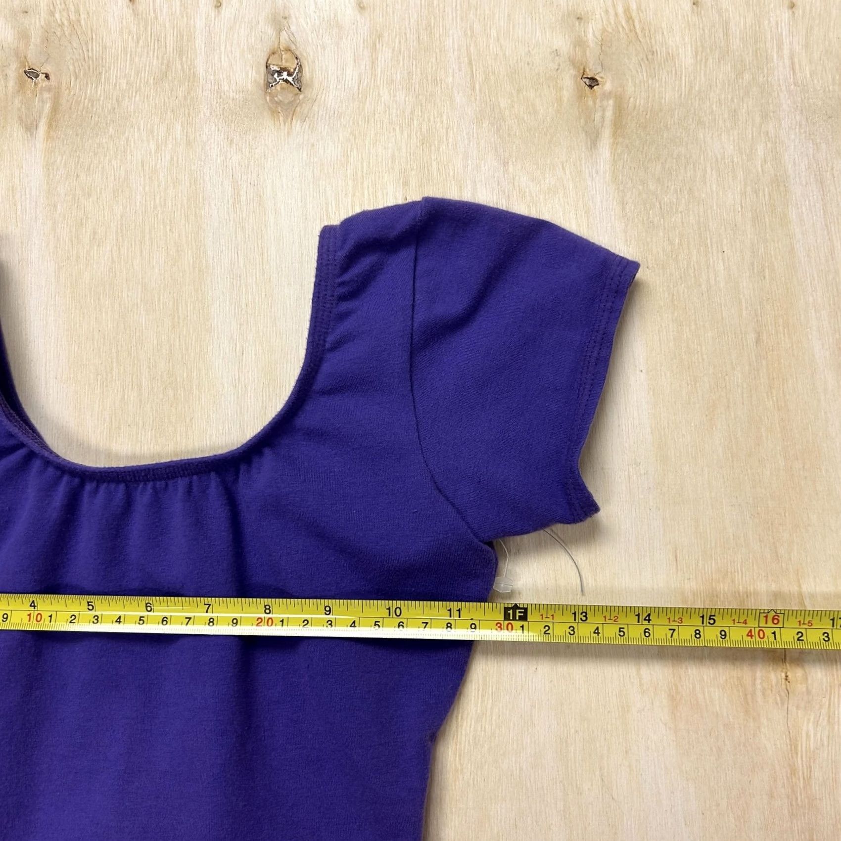 Vintage M Stevens Bodysuit Womens Small Purple Short Sleeve Scoop Neck Dancewear Leotard Size S / US 4 / IT 40 - 5 Thumbnail