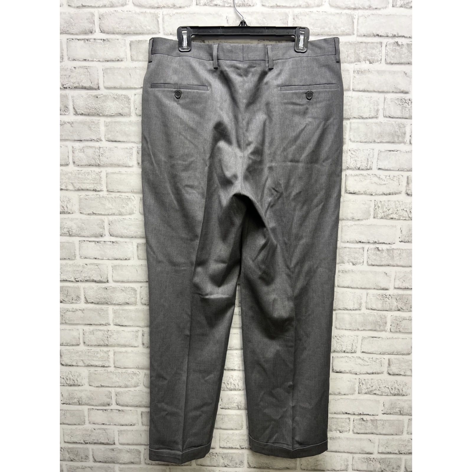 Vintage VINTAGE Patrick James Tollegno 1900 Wool Pleated Dress Pants Mens Gray 29 Inseam Size 35 Size US 35 - 4 Thumbnail