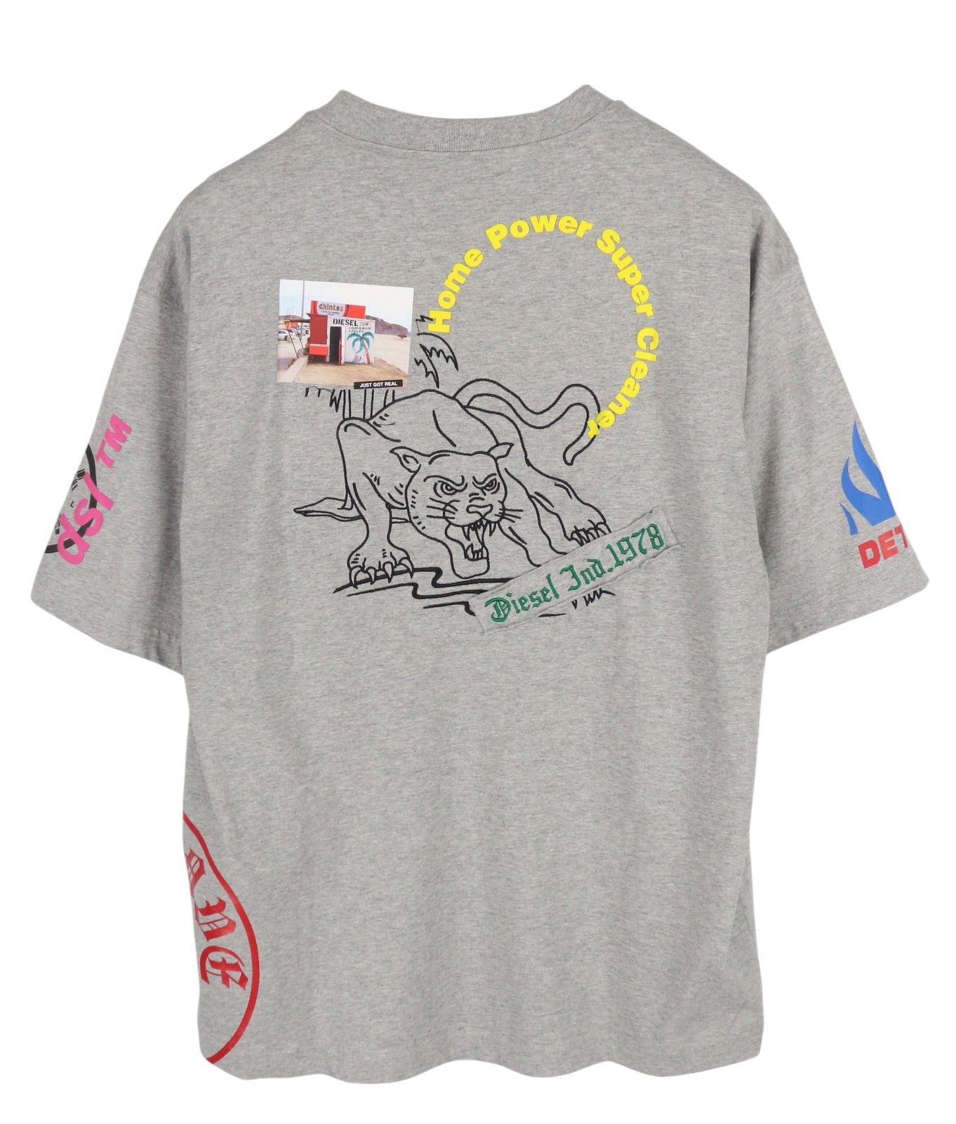 Diesel T-BALM-B2 M Grey Melange Patterned T-Shirt 84103 Size US M / EU 48-50 / 2 - 2 Thumbnail