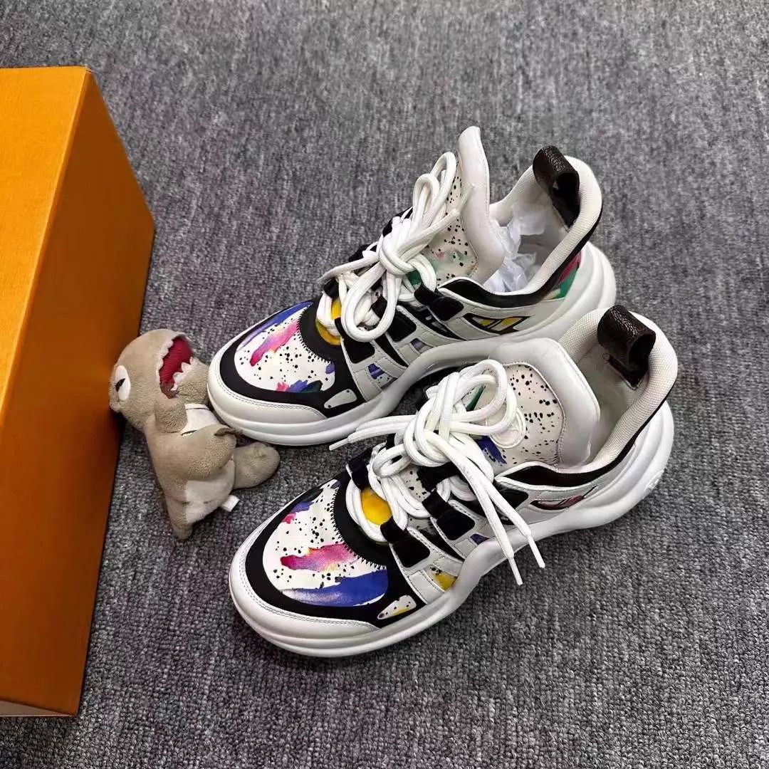 Louis Vuitton Women's LV Splatter Dad Sneaker 99 New with Box 37.5 Size US 7 / IT 37 - 1 Thumbnail