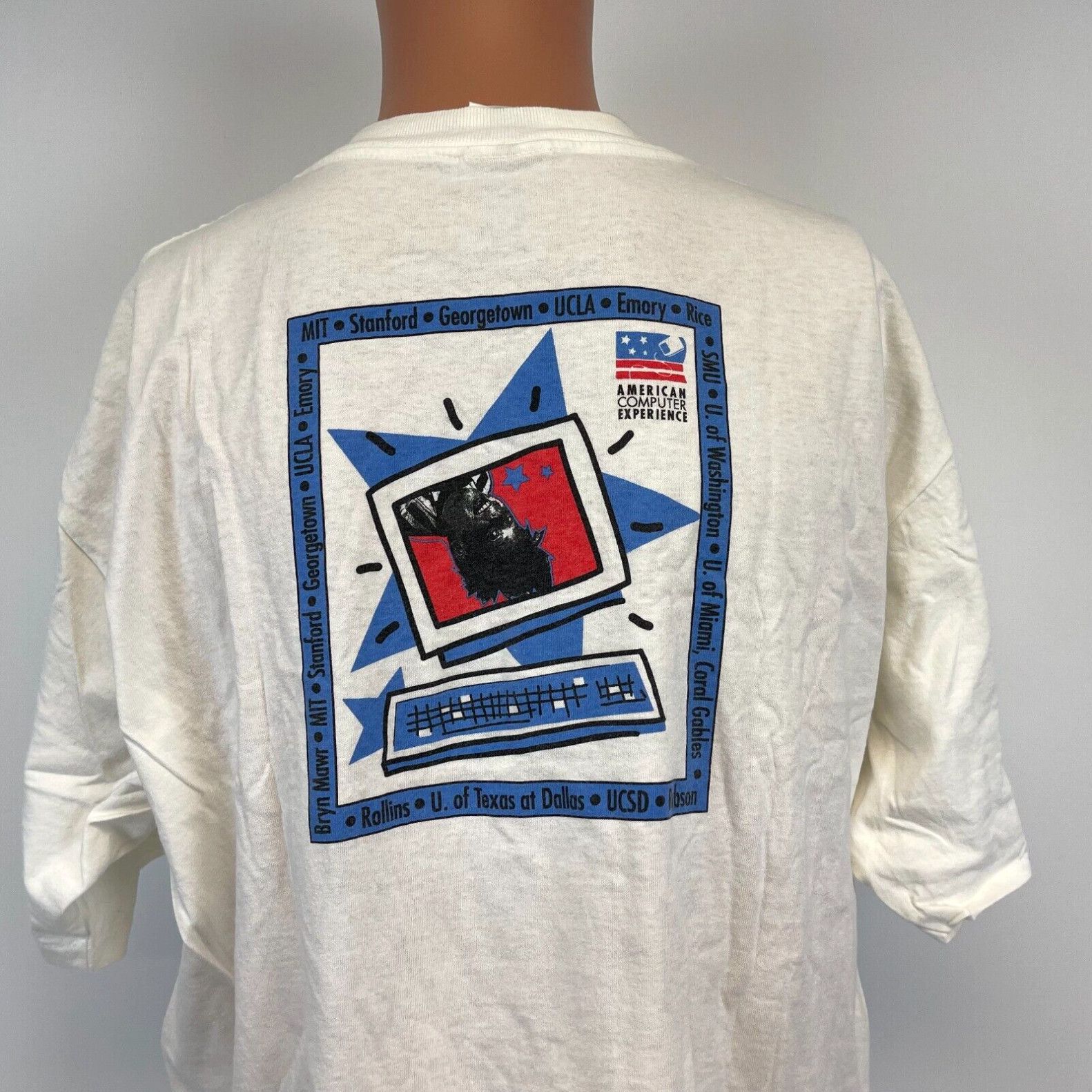 image of Vintage Ibm American Computer Experience Camp Single Stitch T Shirt VTG 90's Size XL in White, Men'