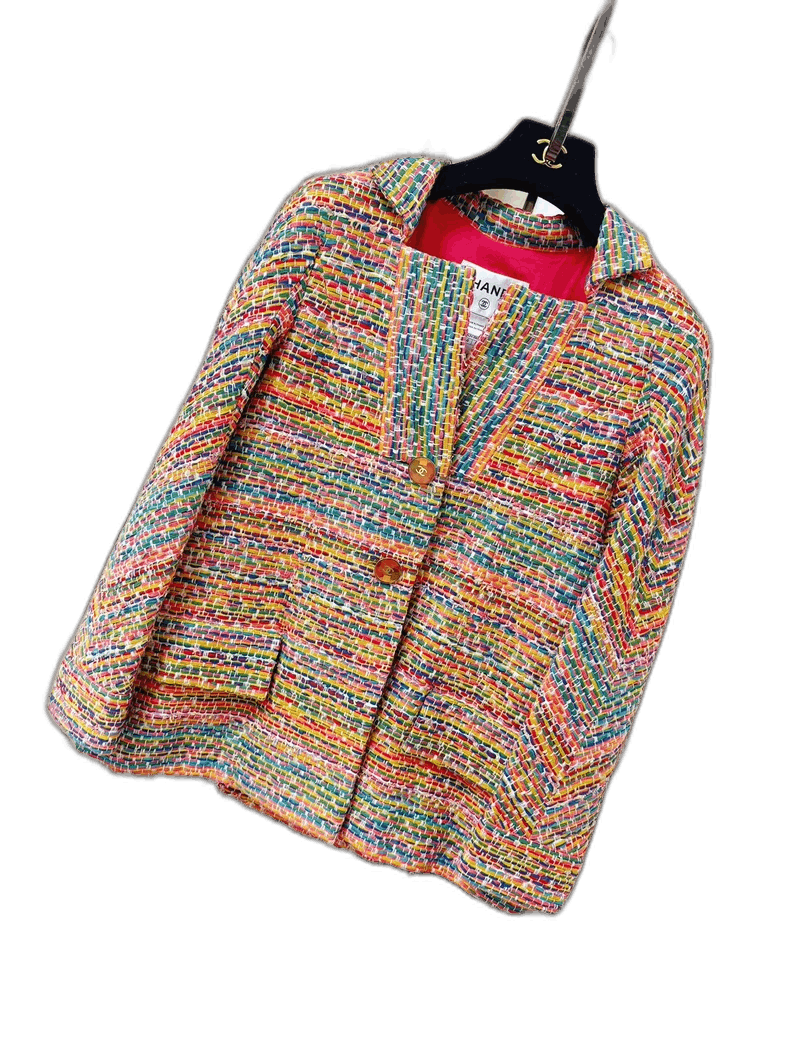Chanel Chanel Rainbow Weave A-Line Jacket Size XS / US 0-2 / IT 36-38 - 1 Thumbnail