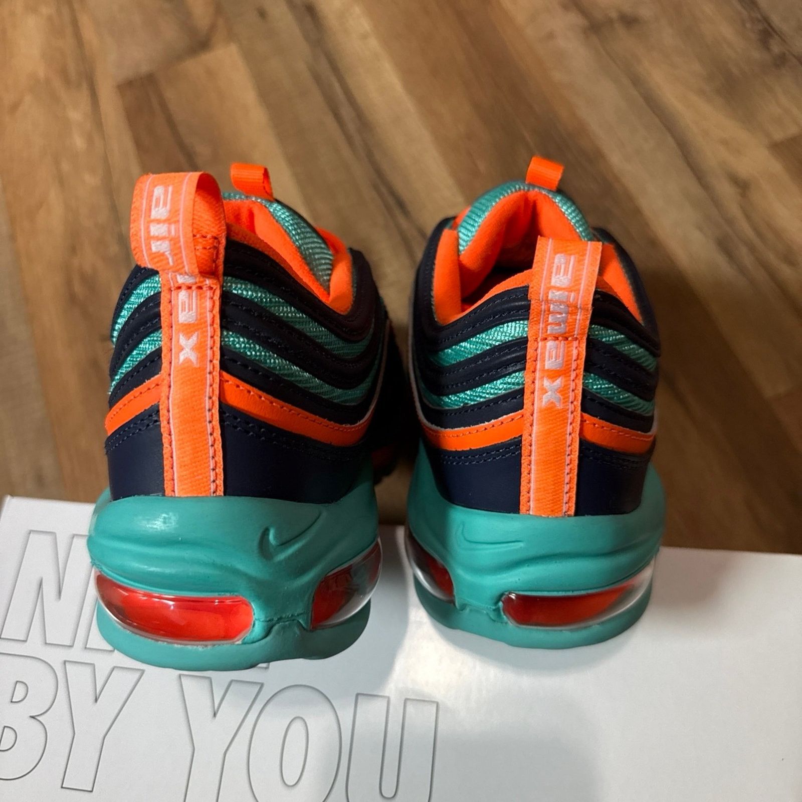 Nike Nike ID Air Max 97 By You Aqua Blue Orange Size US 11 / EU 44 - 8 Thumbnail