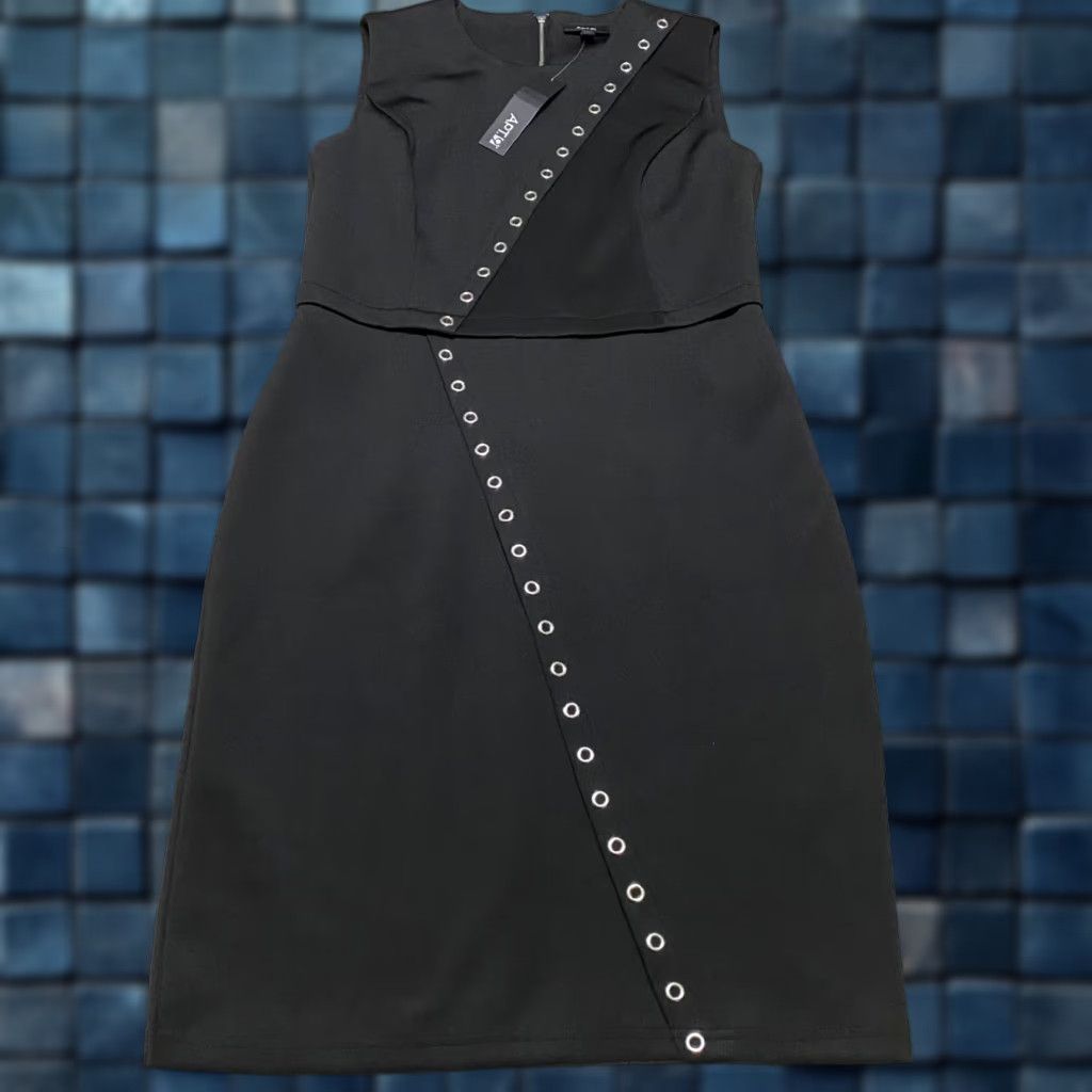 Apt. 9 Apt. 9 Dress Womens 6 Black Bodycon Sheath Sleeveless Round Neck Zip NWT Vintage No Size M / US 6-8 / IT 42-44 - 1 Thumbnail