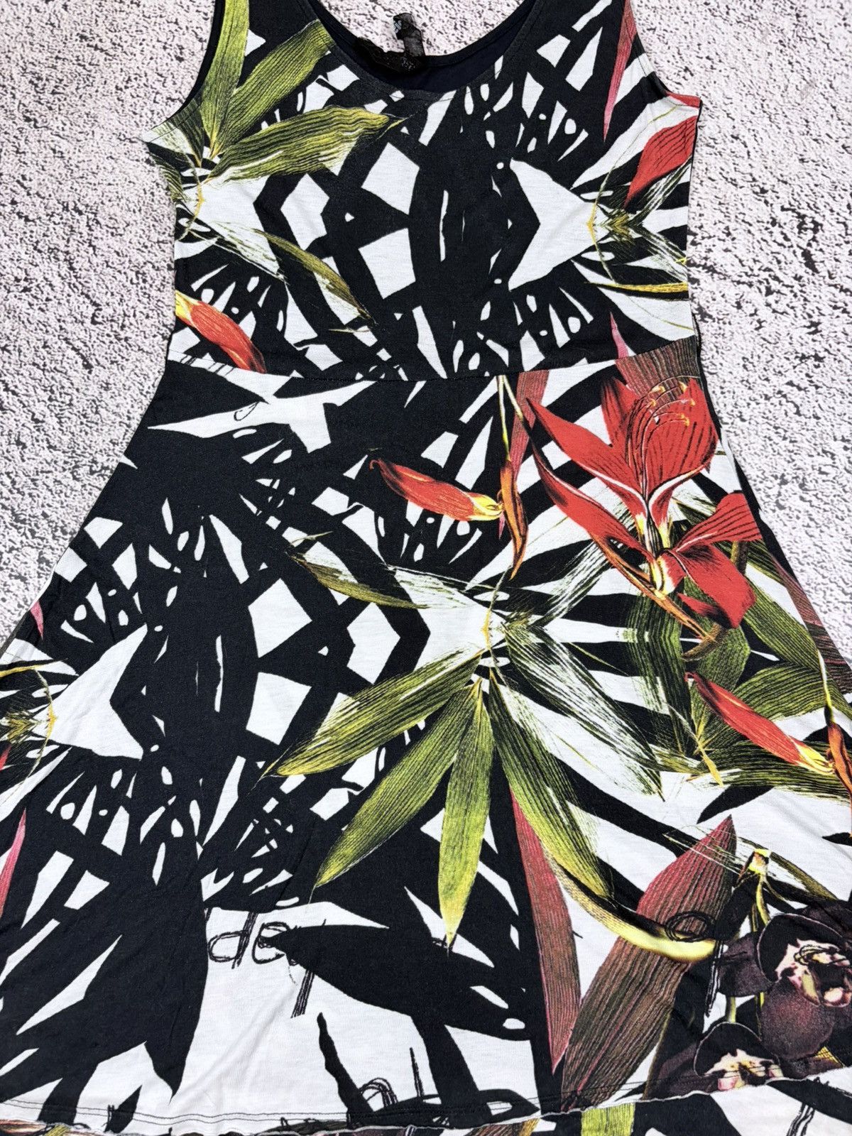 Jean Paul Gaultier Desigual Vintage Y2K Tropical Floral Boho Mini Dress Size L Size L / US 10 / IT 46 - 5 Thumbnail