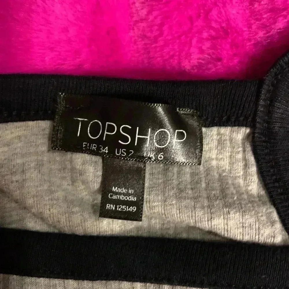 Topshop TOPSHOP Women's Gray Ribbed Tank Top Size XS / US 0-2 / IT 36-38 - 2 Thumbnail