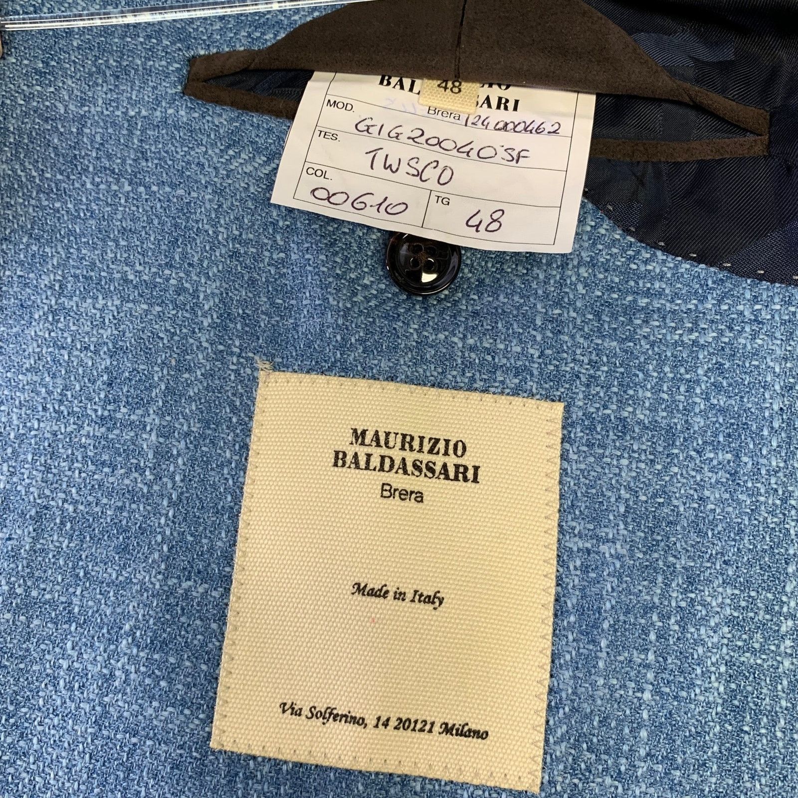 MAURIZIO BALDASSARI 40R Blue Heather Cashmere Sport Coat