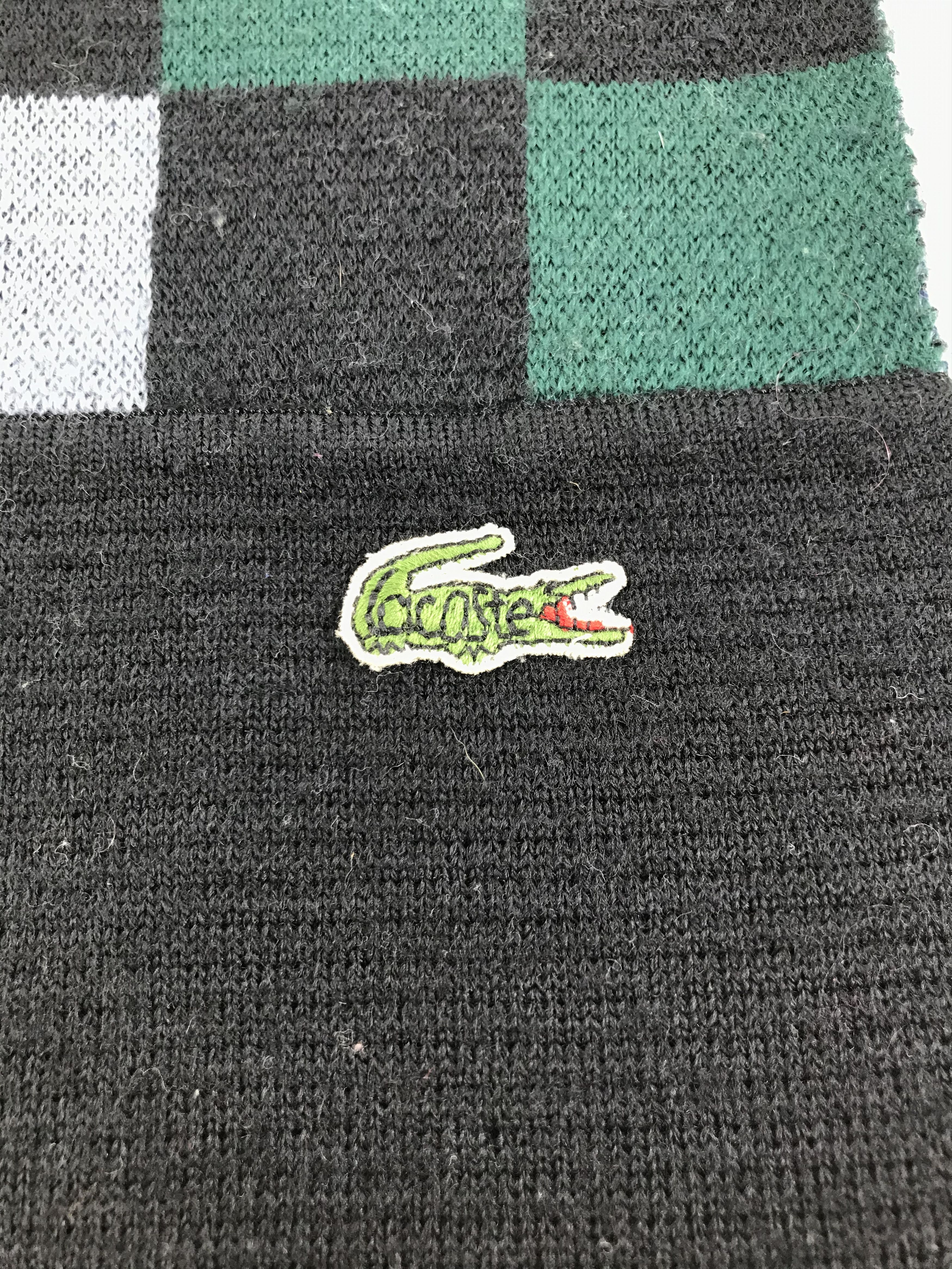 Lacoste Lacoste Checkered Wool Scarf Muffler V132 Size ONE SIZE - 6 Thumbnail