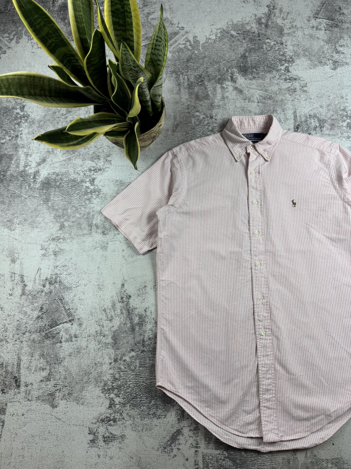 Polo Ralph Lauren Polo Ralph Lauren Yarmouth Cotton 14 1/2 Pink Button Striped Short Sleeve Shirt Size US M / EU 48-50 / 2 - 2 Thumbnail