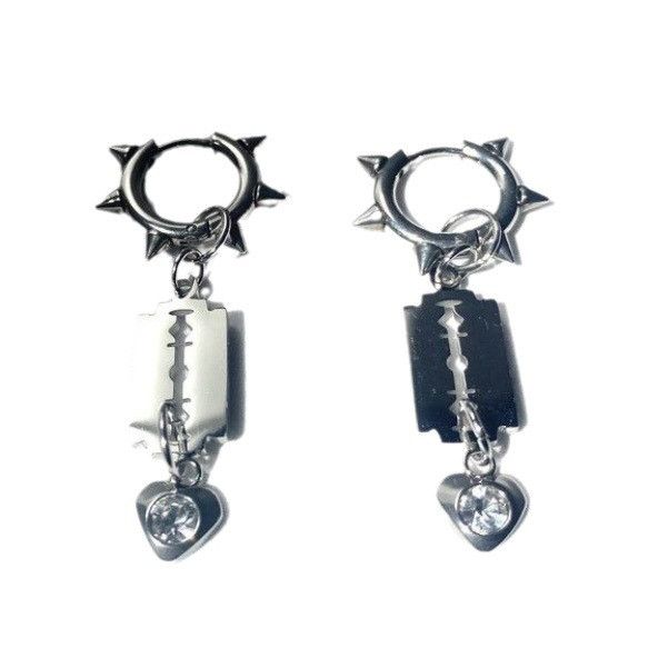 Jewelry × Sterling Silver Sad Thorns Earrings Gothic Punk One pairs Jewelry Spike Size ONE SIZE - 3 Thumbnail