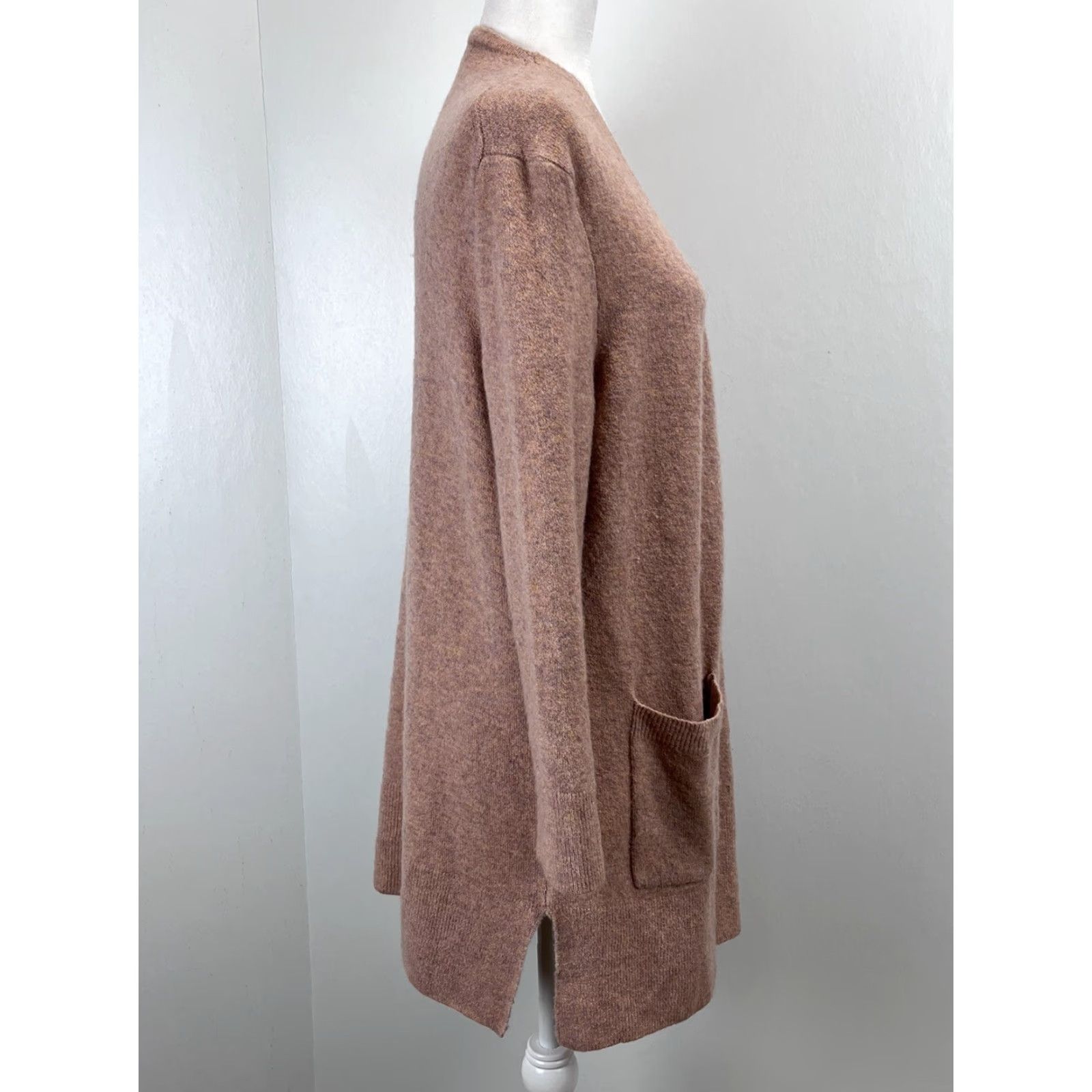 Madewell Madewell Cardigan Sweater S Pink Merino Blend Open Front Pockets Womens Size S / US 4 / IT 40 - 4 Thumbnail