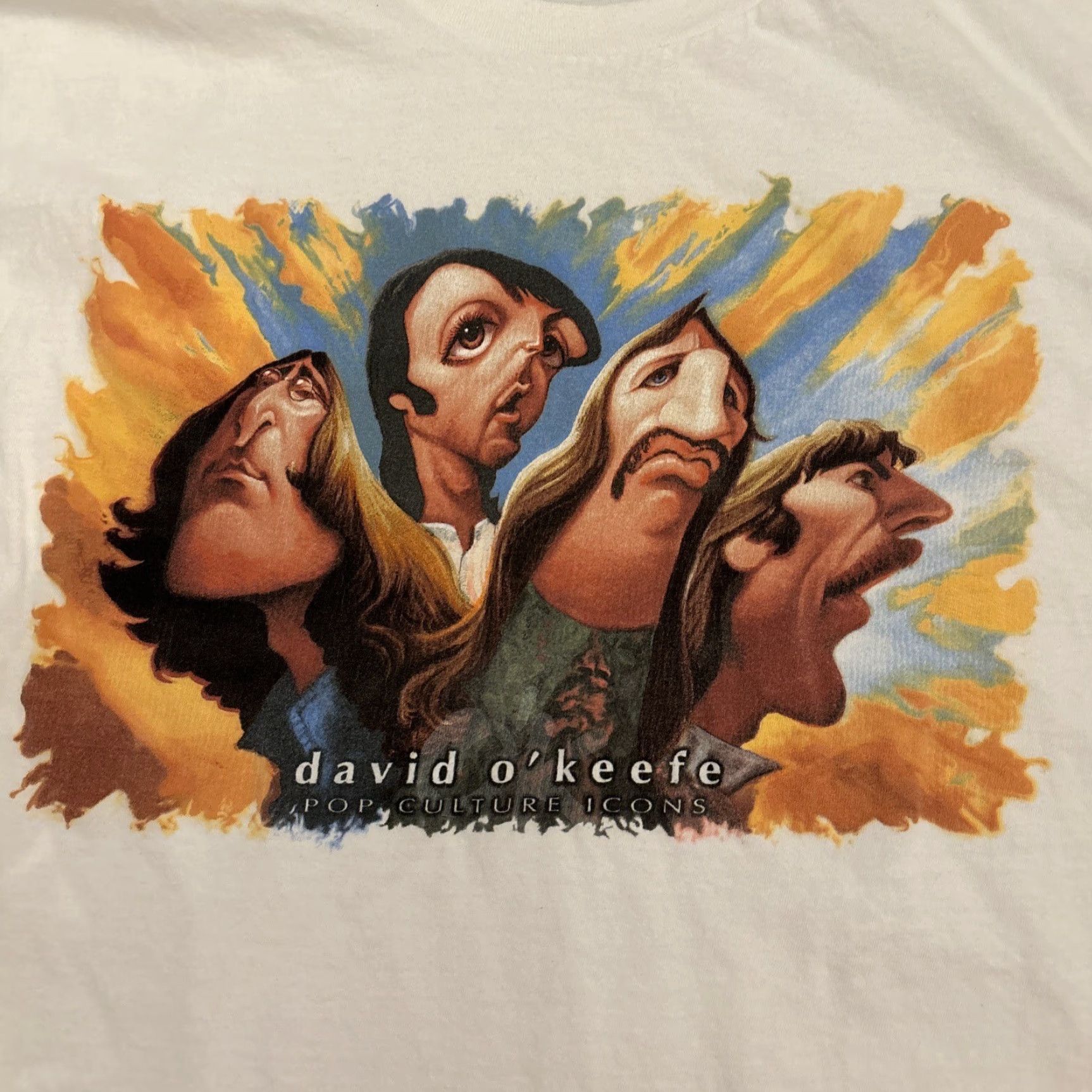 Vintage David O'Keefe "The Beatles" Art T-Shirt Adult XXL White Short Sleeve Mens Size US XXL / EU 58 / 5 - 2 Thumbnail
