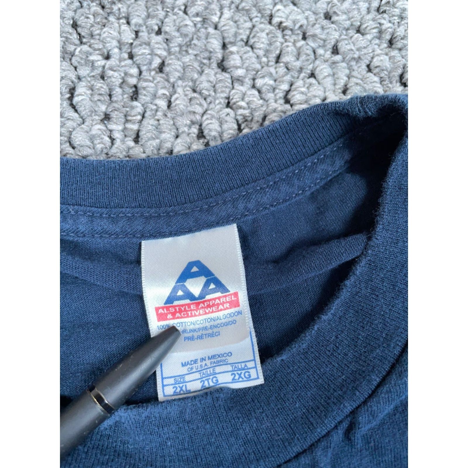 Logo 7 Chevrolet Camaro Logo Shirt Adult 2XL Dark Blue Crew Neck Cotton Graphic Print Alstyle Mens Size US XXL / EU 58 / 5 - 3 Thumbnail
