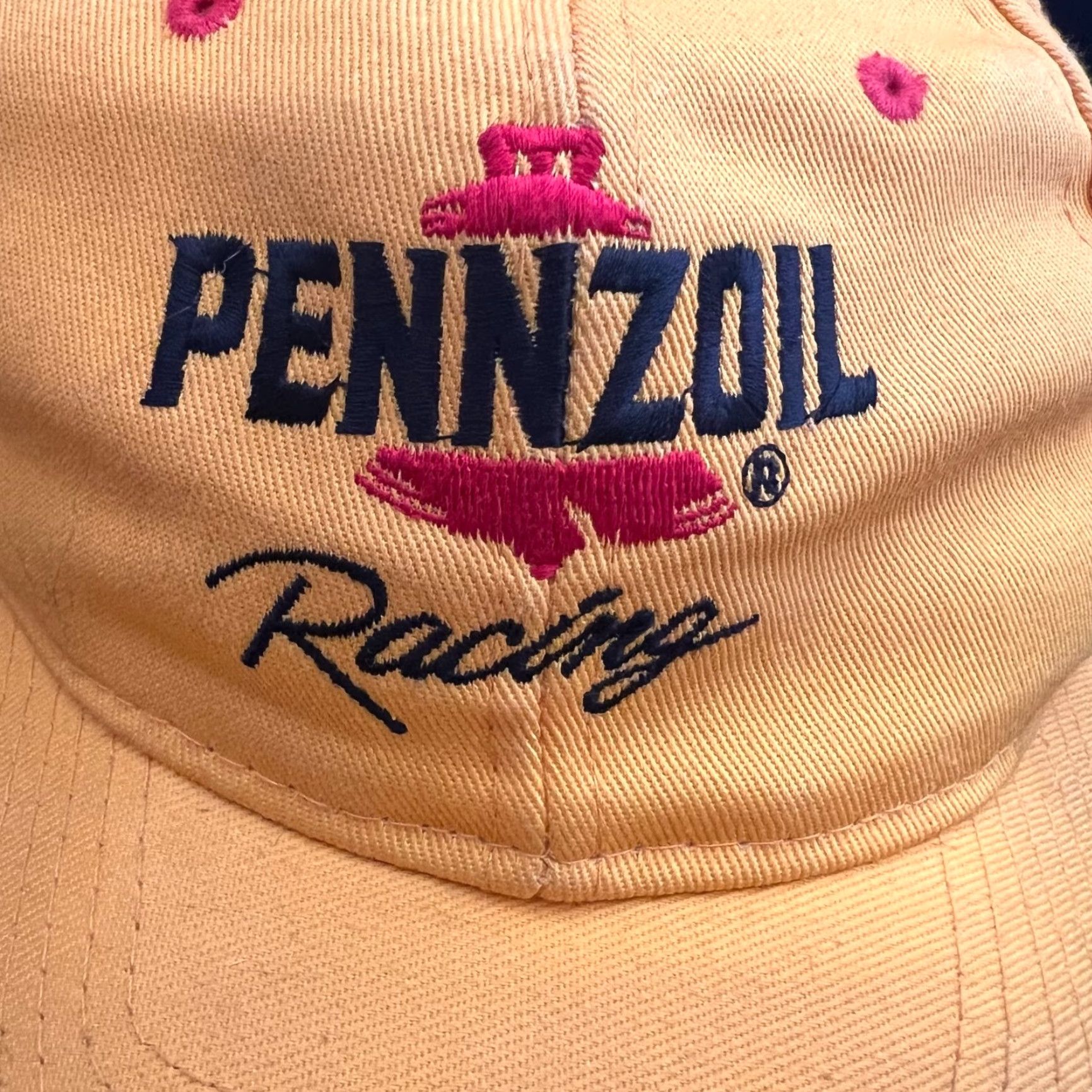 NASCAR VINTAGE Pennzoil Racing Hat Snapback One Size Yellow 80s 90s Classic NASCAR Mens Size ONE SIZE - 2 Thumbnail