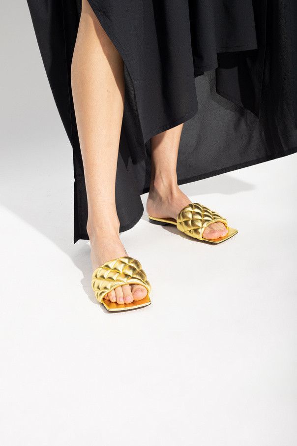 Bottega Veneta o1n1vont1124 Padded Metallic Flats in Gold Size US 11 / IT 41 - 2 Thumbnail