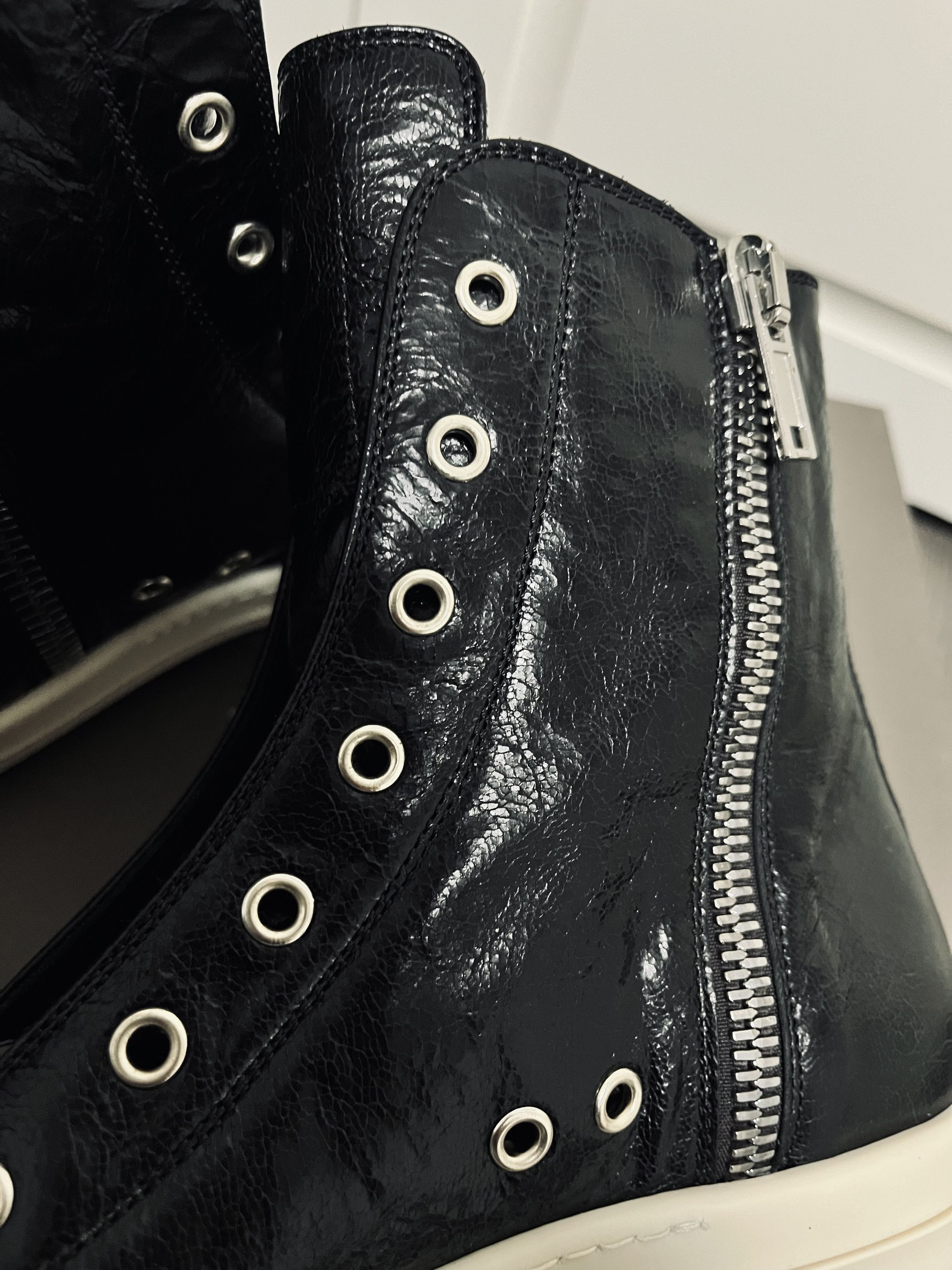 Rick Owens Rick Owens Leather Ramones Hi-Top Sneakers Size US 6.5 / EU 39-40 - 5 Thumbnail