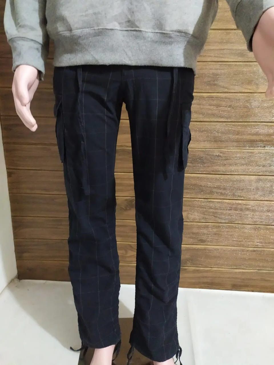 Other Unknown Japanese Black Check Cargo Wrinkle Style Pants Size US 29 - 1 Thumbnail