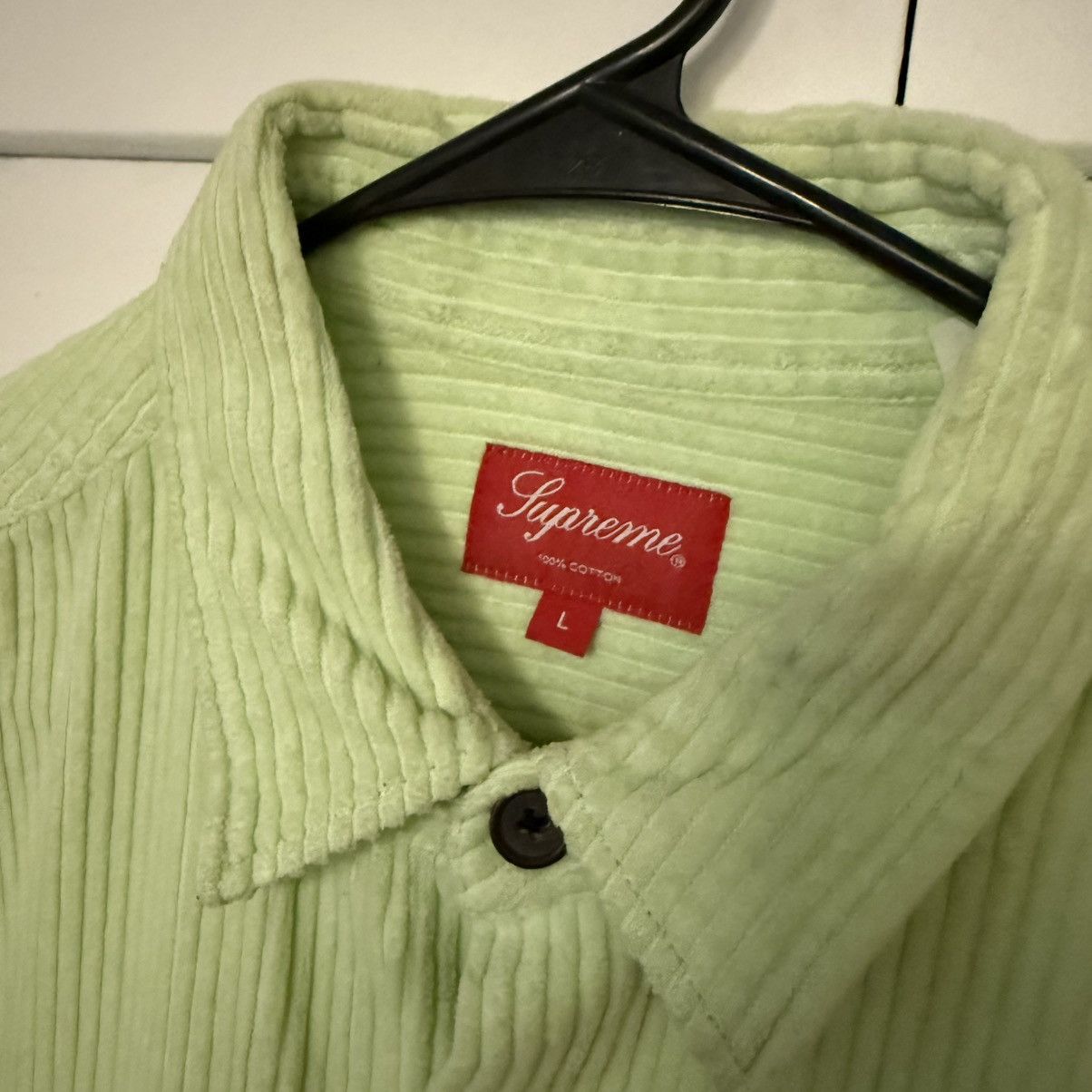 Supreme SS22 Pale Mint Corduroy Shirt Size US L / EU 52-54 / 3 - 3 Thumbnail
