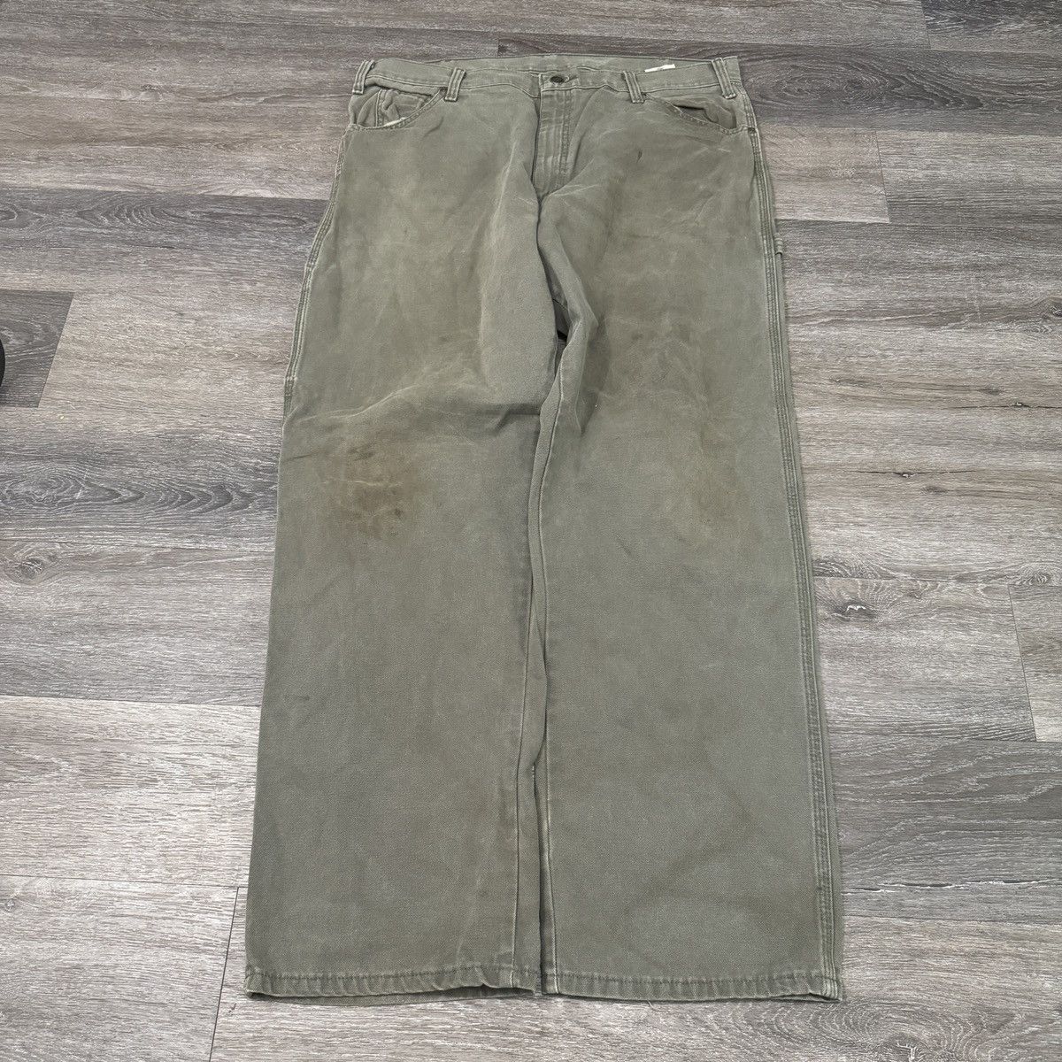 Dickies × StraightFaded × Vintage Vintage Y2K Faded olive green wide leg dickies carpenter Size US 36 / EU 52 - 2 Thumbnail