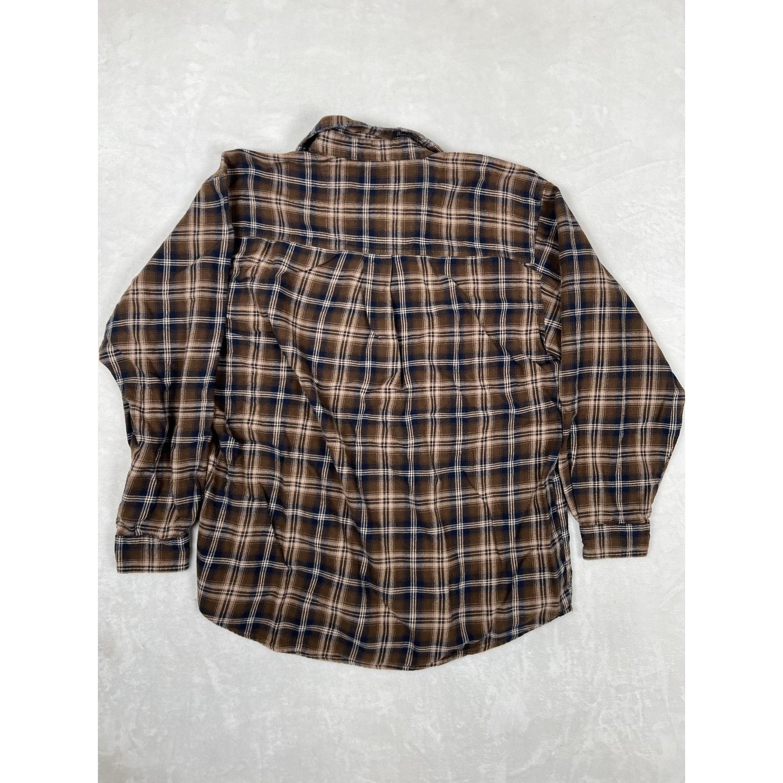 Wrangler Wrangler Rugged Wear Shirt Mens XL Brown Plaid Flannel Butto Size US XL / EU 56 / 4 - 6 Thumbnail