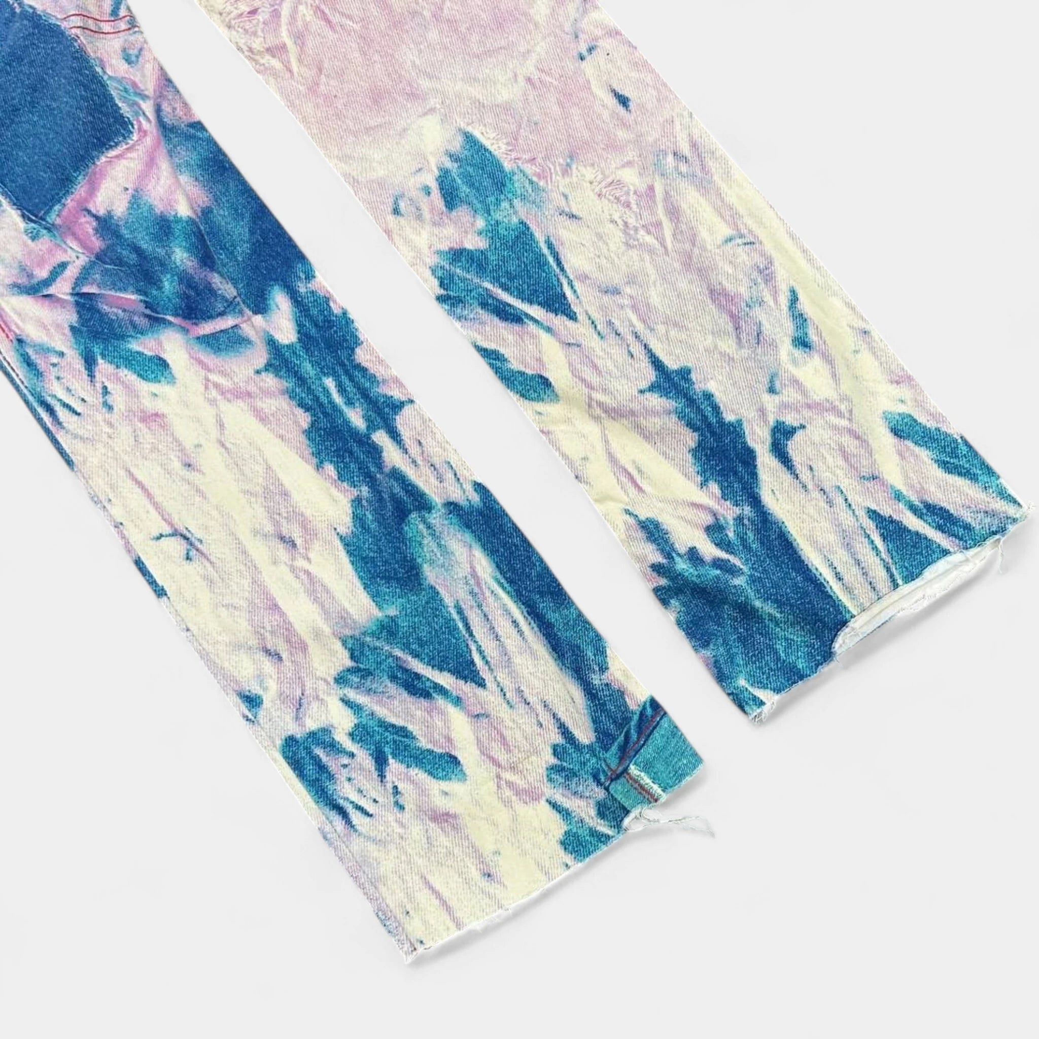 Roberto Cavalli Cavalli 2000's Tie-Dye Printed Denim Pants Size US 29 - 3 Thumbnail