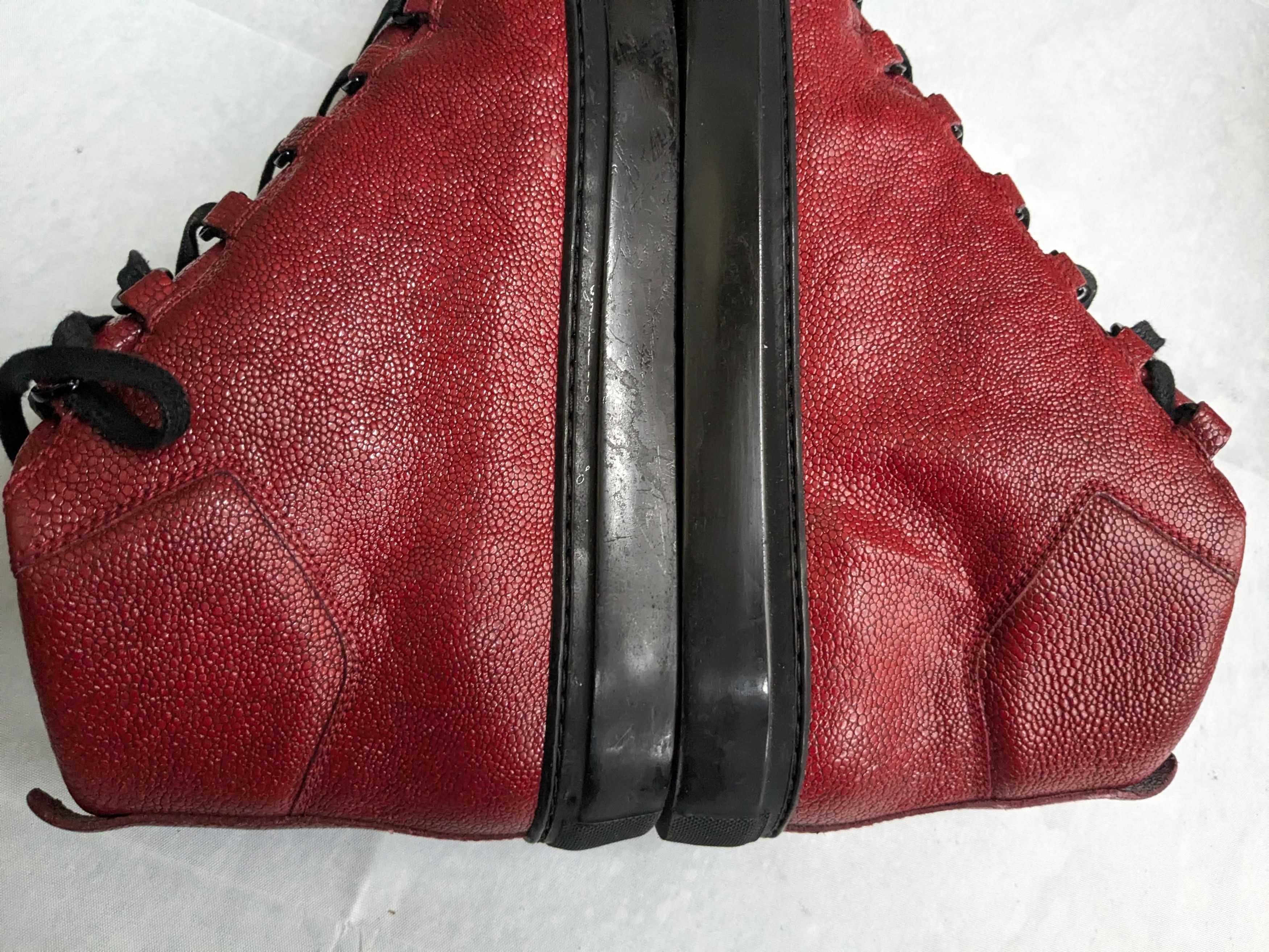 Balenciaga Balenciaga Arena Red 12 High Top Leather Black Size US 12 / EU 45 - 9 Thumbnail