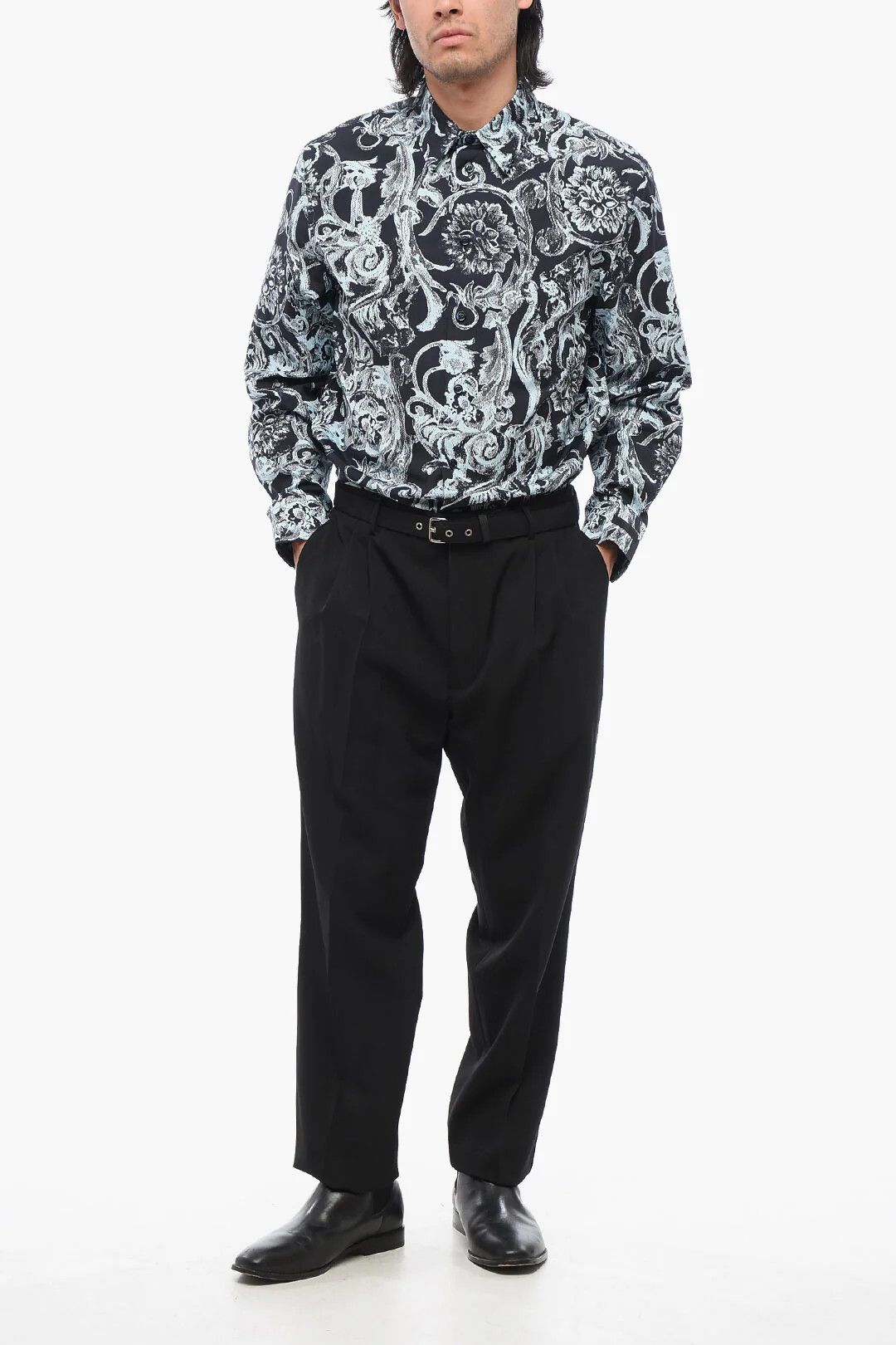 Prada og1mm0426 Double-pleated Pant in Black Size US 34 / EU 50 - 4 Thumbnail