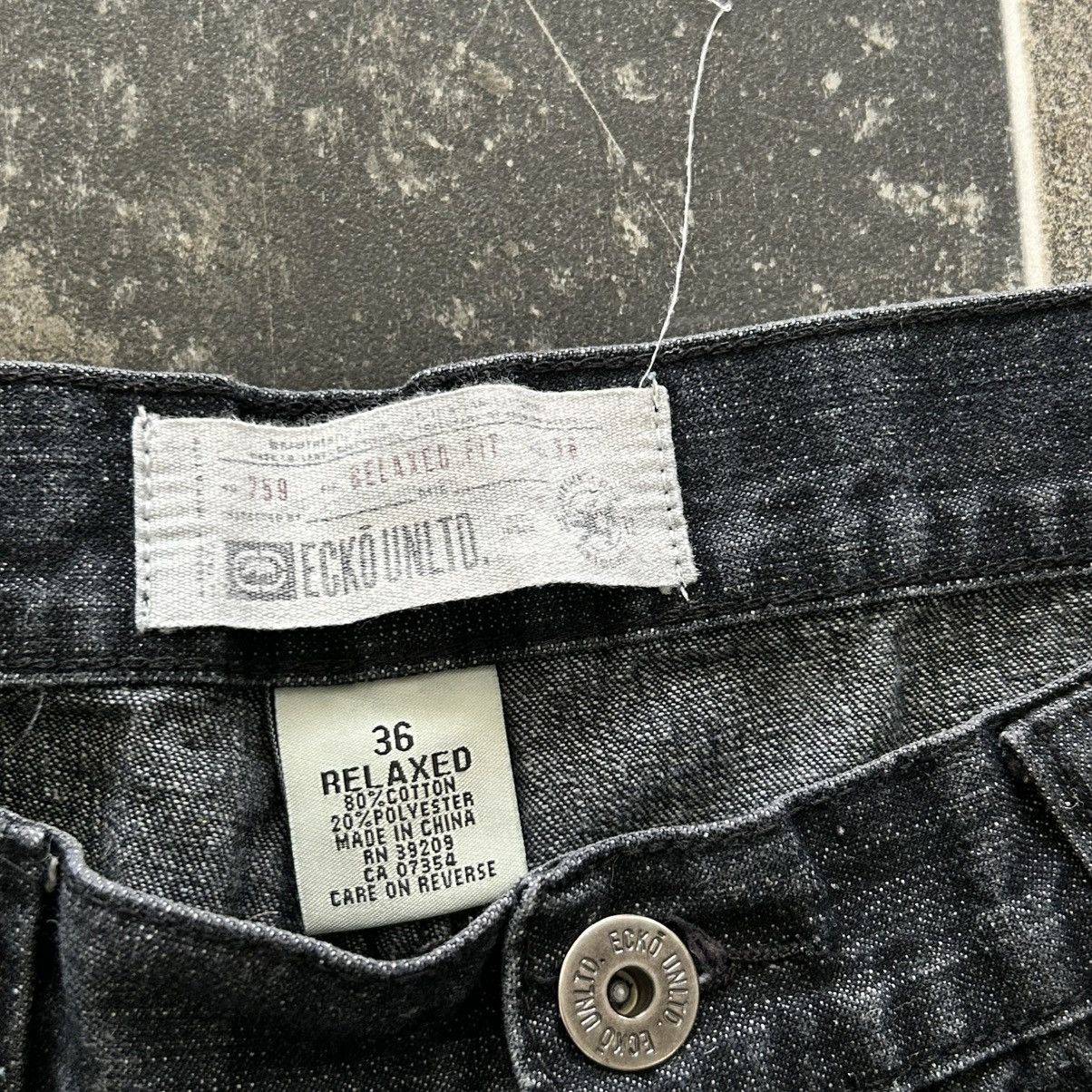 Ecko Unltd. Vintage Y2K Ecko Unltd Black Baggy Denim Shorts Size US 38 / EU 54 - 3 Thumbnail