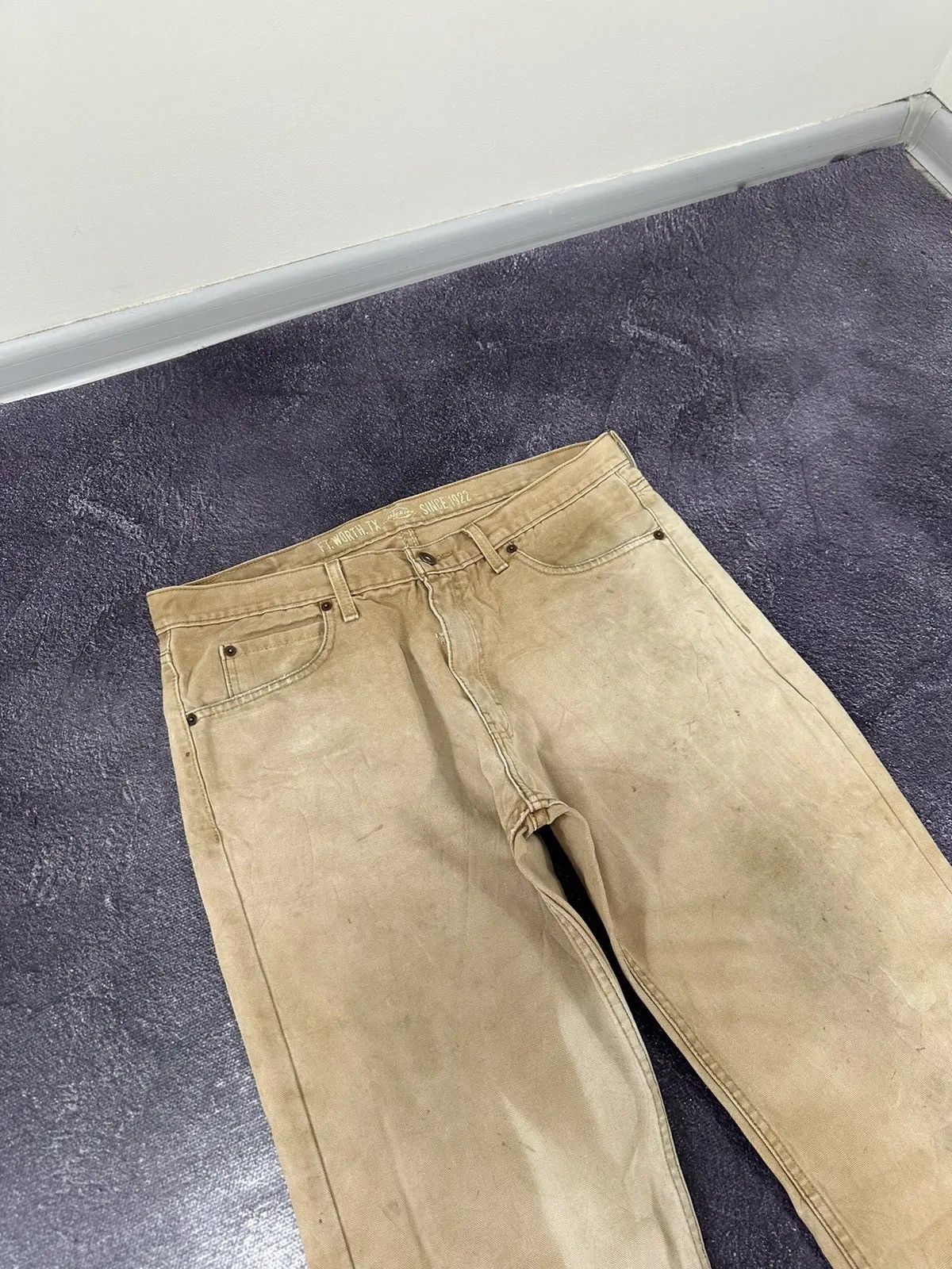 Dickies × Vintage Vintage Dickies Skate Faded Cream Work Hype Baggy Pants Size US 36 / EU 52 - 8 Thumbnail