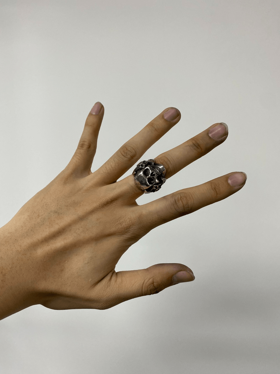 Number (N)ine Number Nine woven 950 silver skull ring Size ONE SIZE - 8 Thumbnail