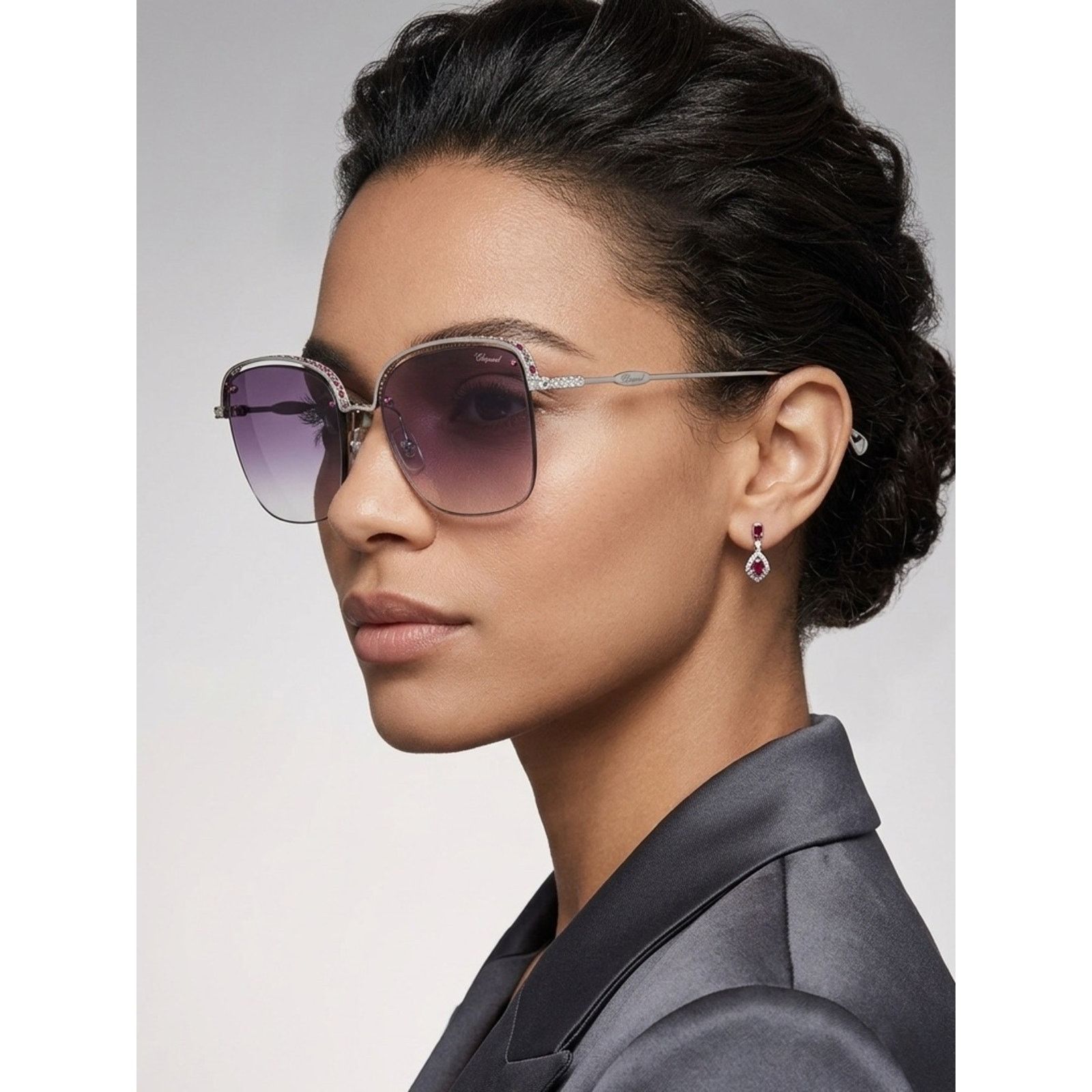 Chopard New Chopard SCHD45S 0579 Silver Frame Sunglasses Size ONE SIZE - 2 Thumbnail