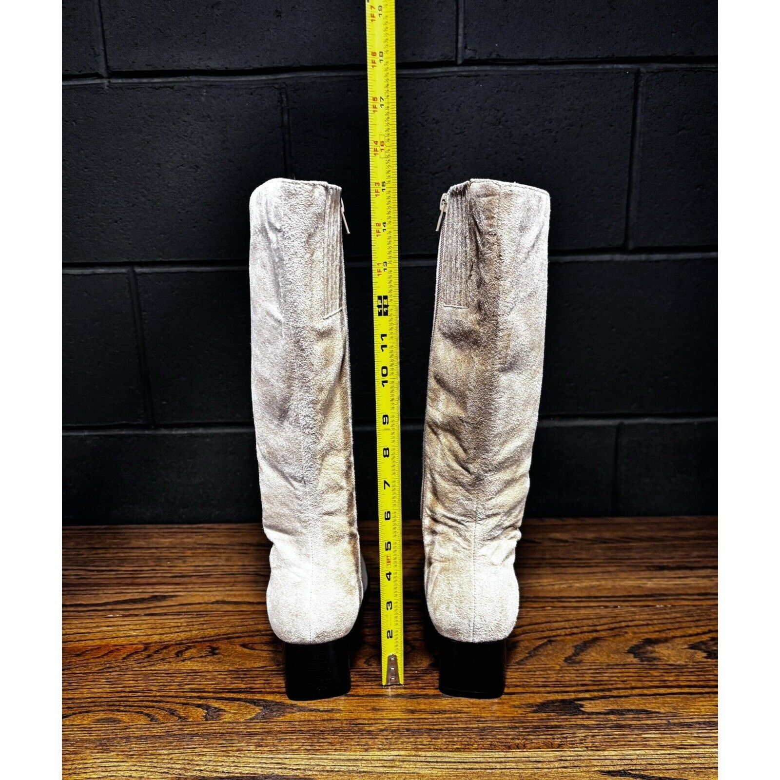 Other WHITE STAG Electra Beige Suede Square Toe Knee High Boots Size US 9.5 / IT 39.5 - 4 Thumbnail