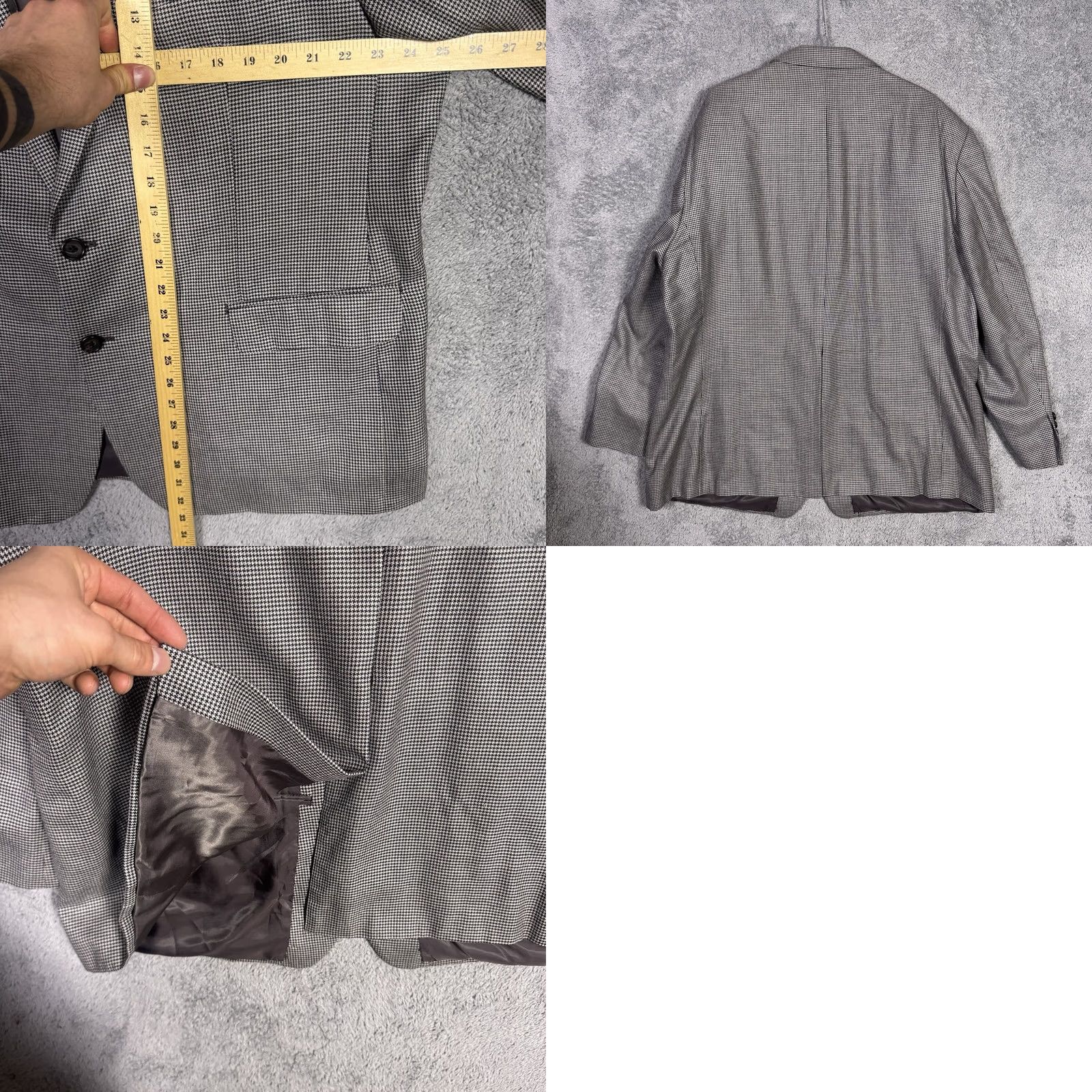 Ralph Lauren Ralph Lauren Blazer Men 50R Silk Wool Houndstooth Sport Coat Suit Jacket Size 50R - 9 Thumbnail