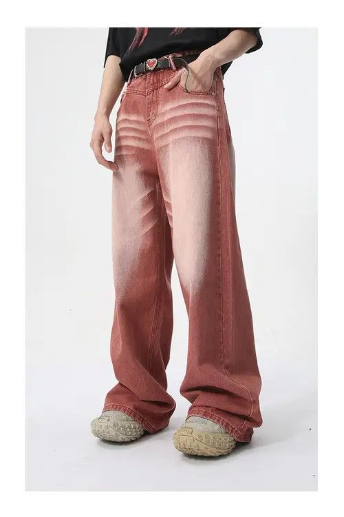 Other Straight wide-leg red washed jeans Size US 32 / EU 48 - 5 Thumbnail