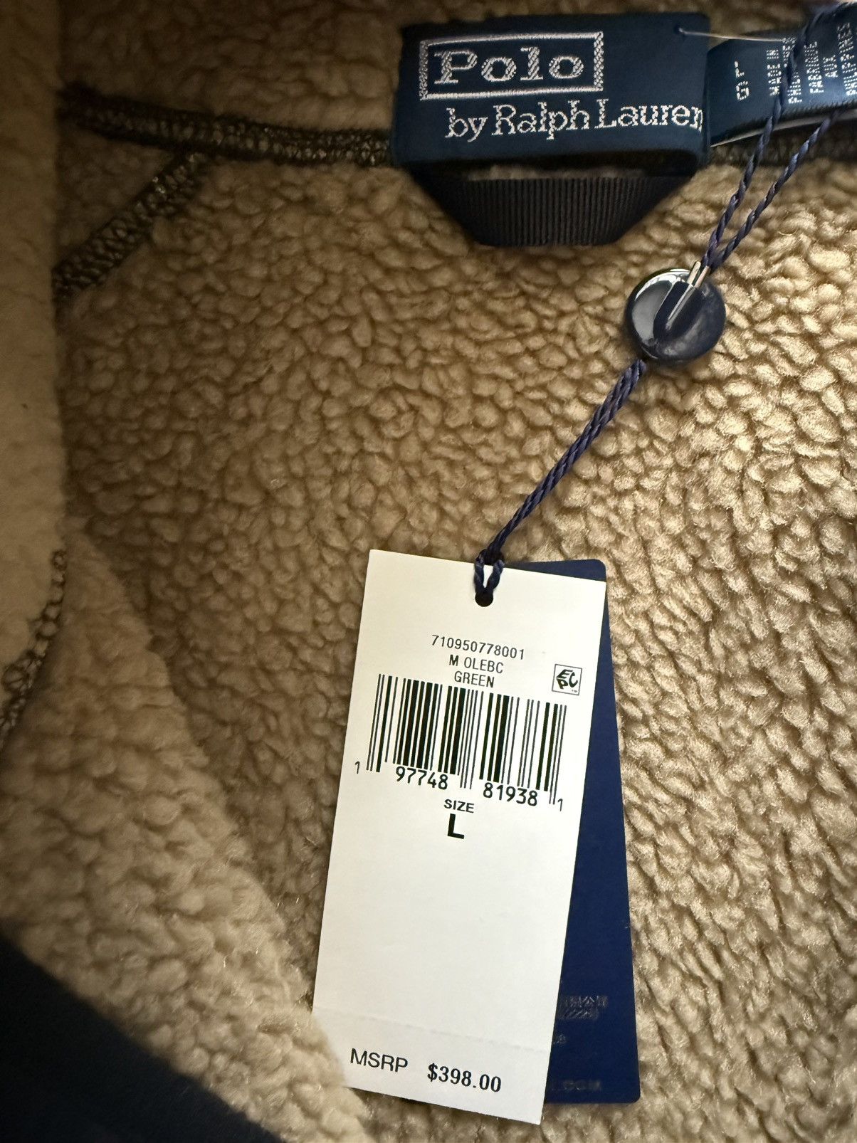 Polo Ralph Lauren Polo Ralph Lauren Fleece Jacket Wool New With Tags Mens L Size US L / EU 52-54 / 3 - 4 Thumbnail