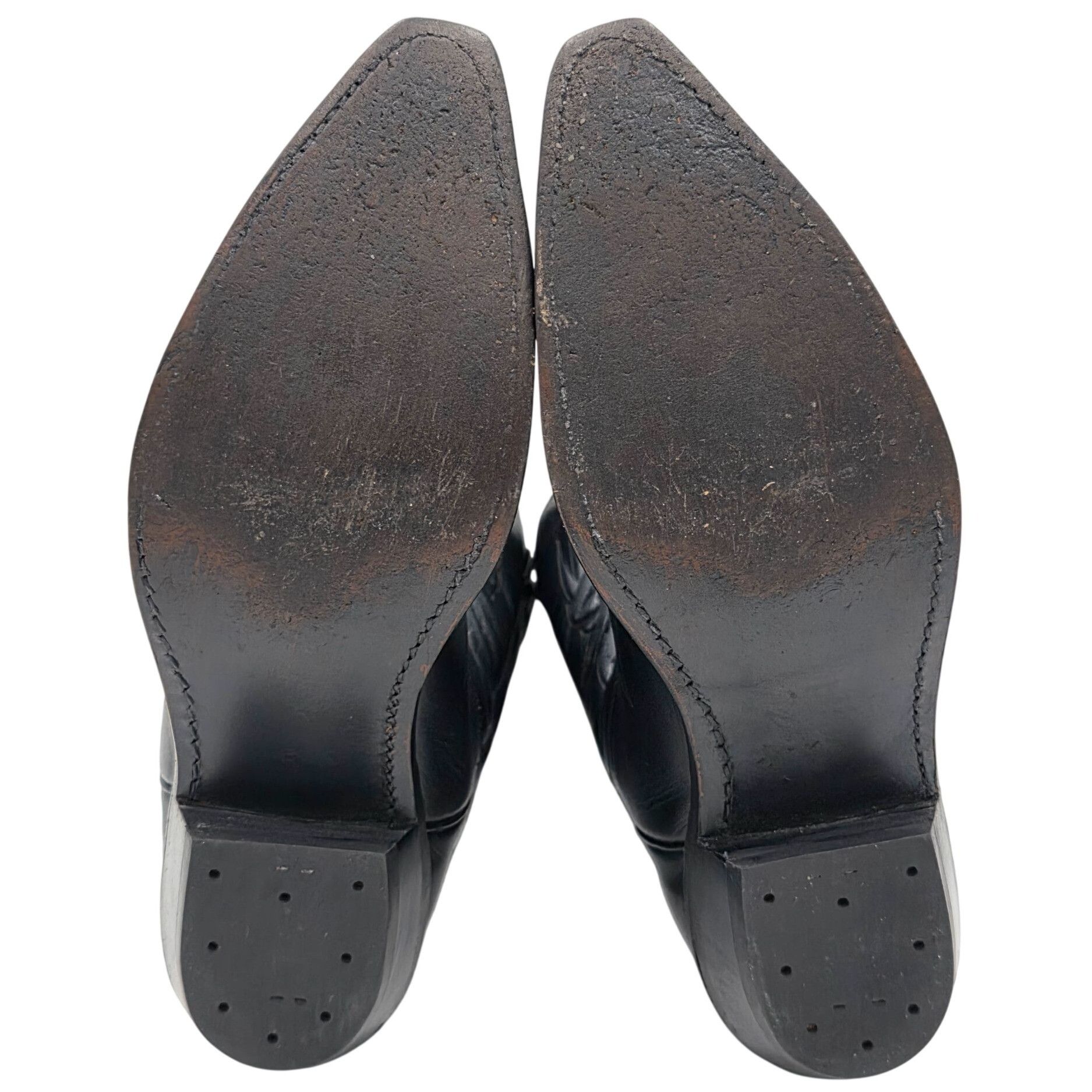 Boulet Boulet Mens Size 9.5EE Wide Black Silver Leather Cowboy West Size US 9.5 / EU 42-43 - 2 Thumbnail