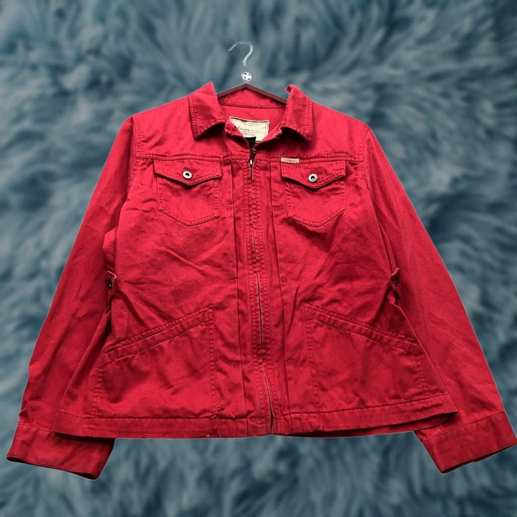 Ralph Lauren VINTAGE Ralph Lauren Glen Canyon Twill Jacket Womens Large Red Zip Pocket Lamps Size L / US 10 / IT 46 - 1 Thumbnail